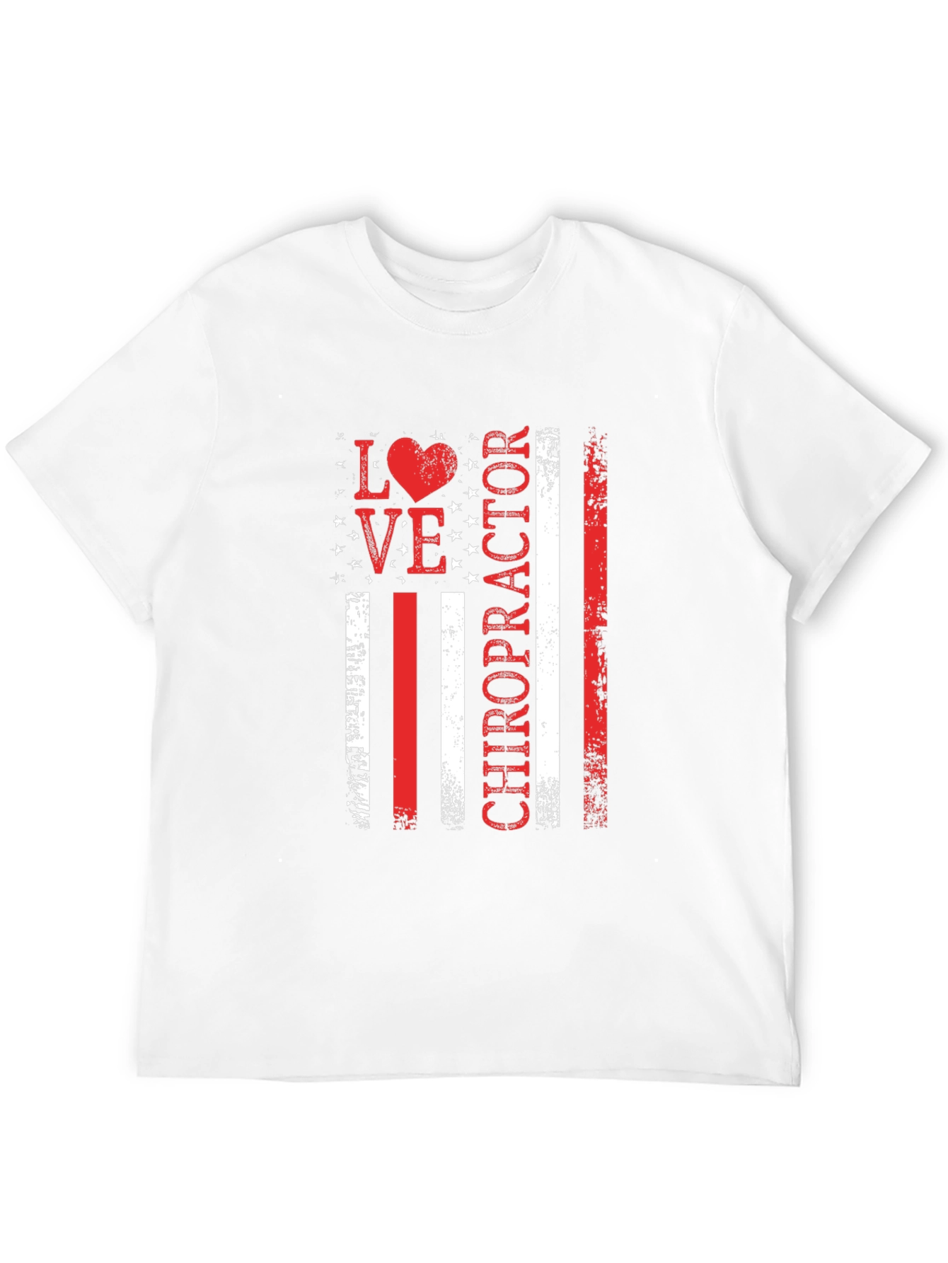 Black Love Chiropractor American Flag Style T-Shirt view 12