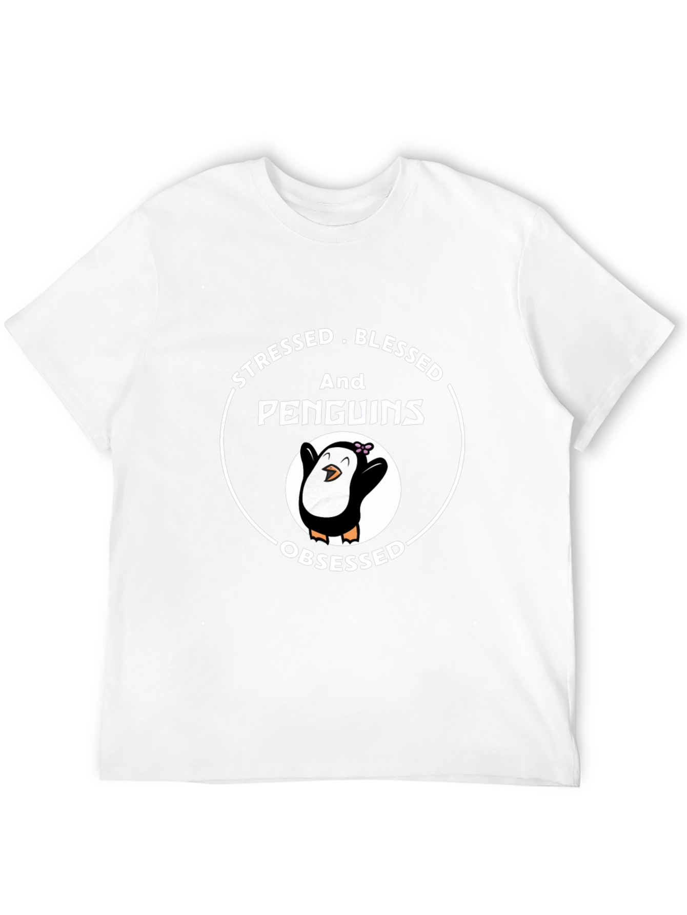 Black Stressed Blessed Penguins Obsessed T-Shirt view 12