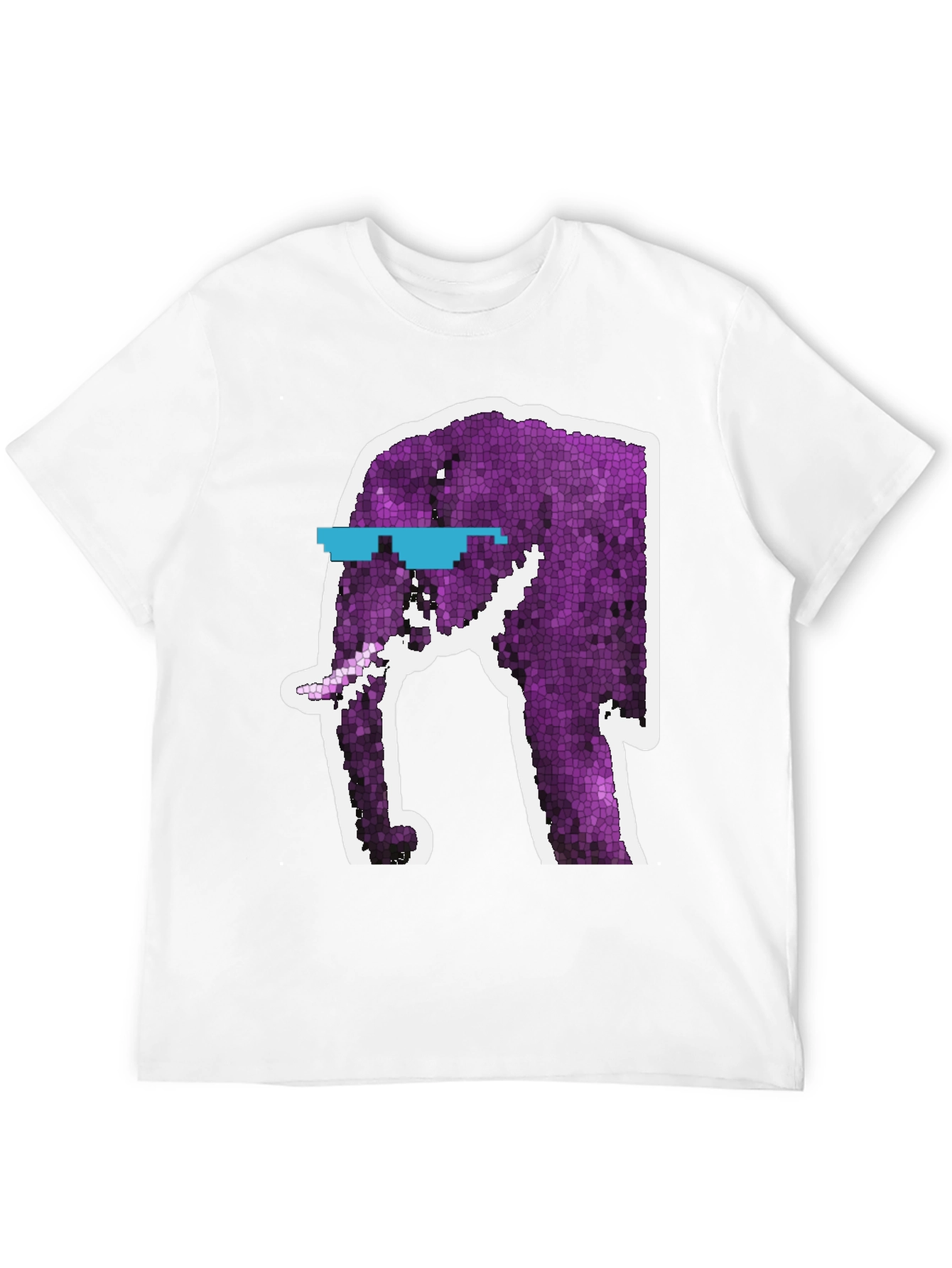 Black Cool Elephant Graphic Tee - Black Cotton T-Shirt view 12