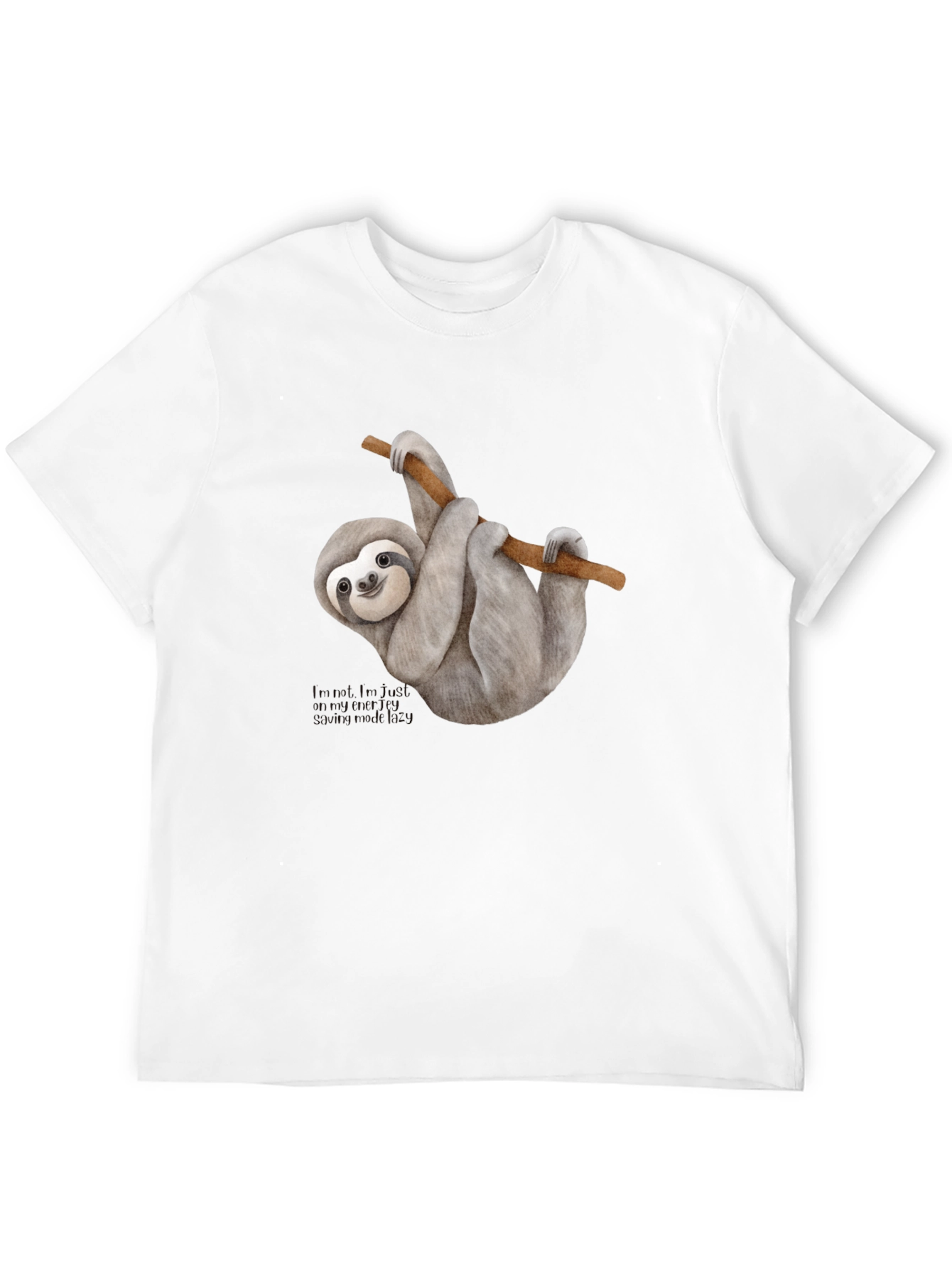 Black Sloth Graphic T-Shirt - Black Crew Neck Tee view 12