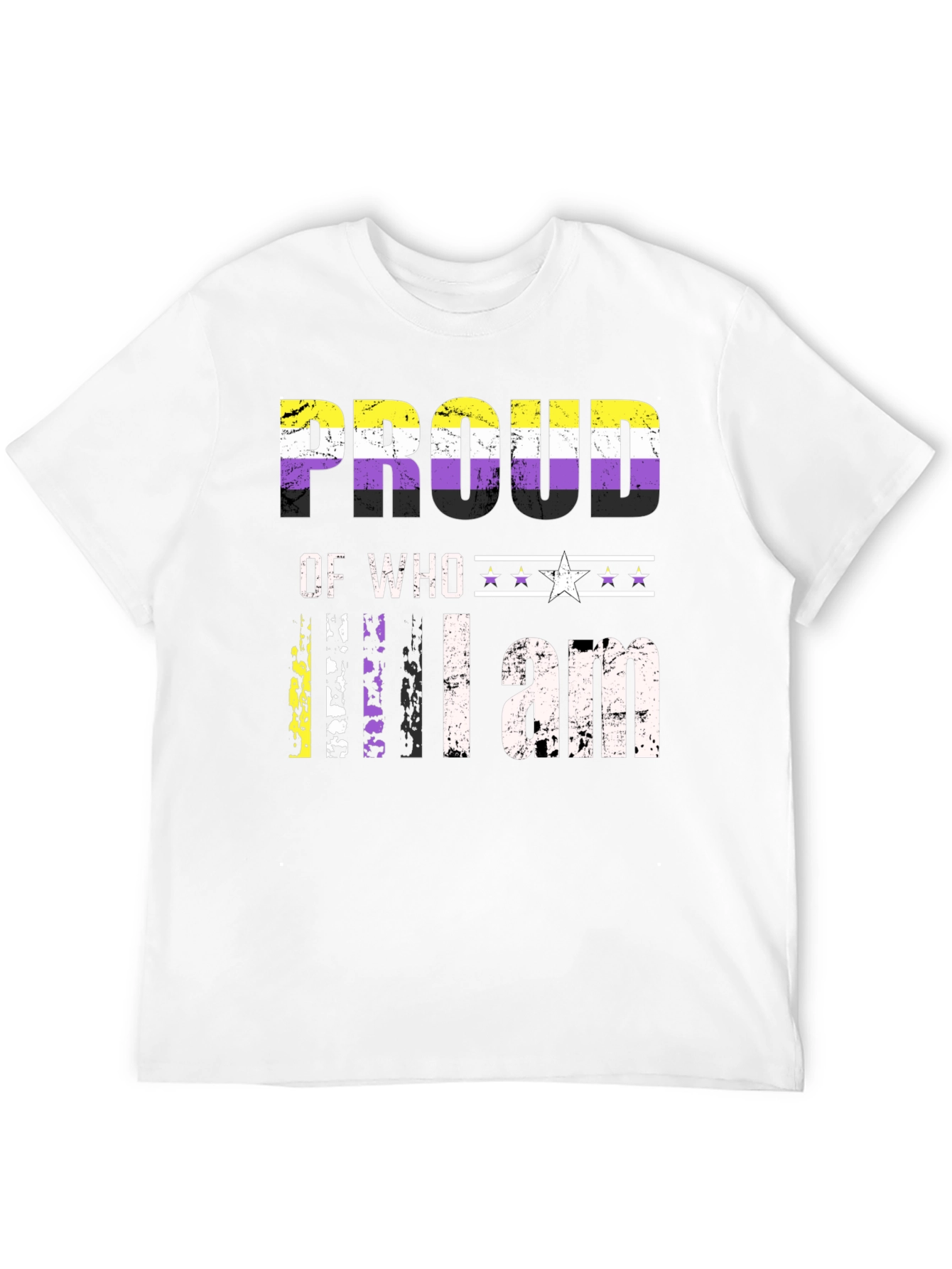 Black Proud of Who I am Nonbinary T-Shirt view 12