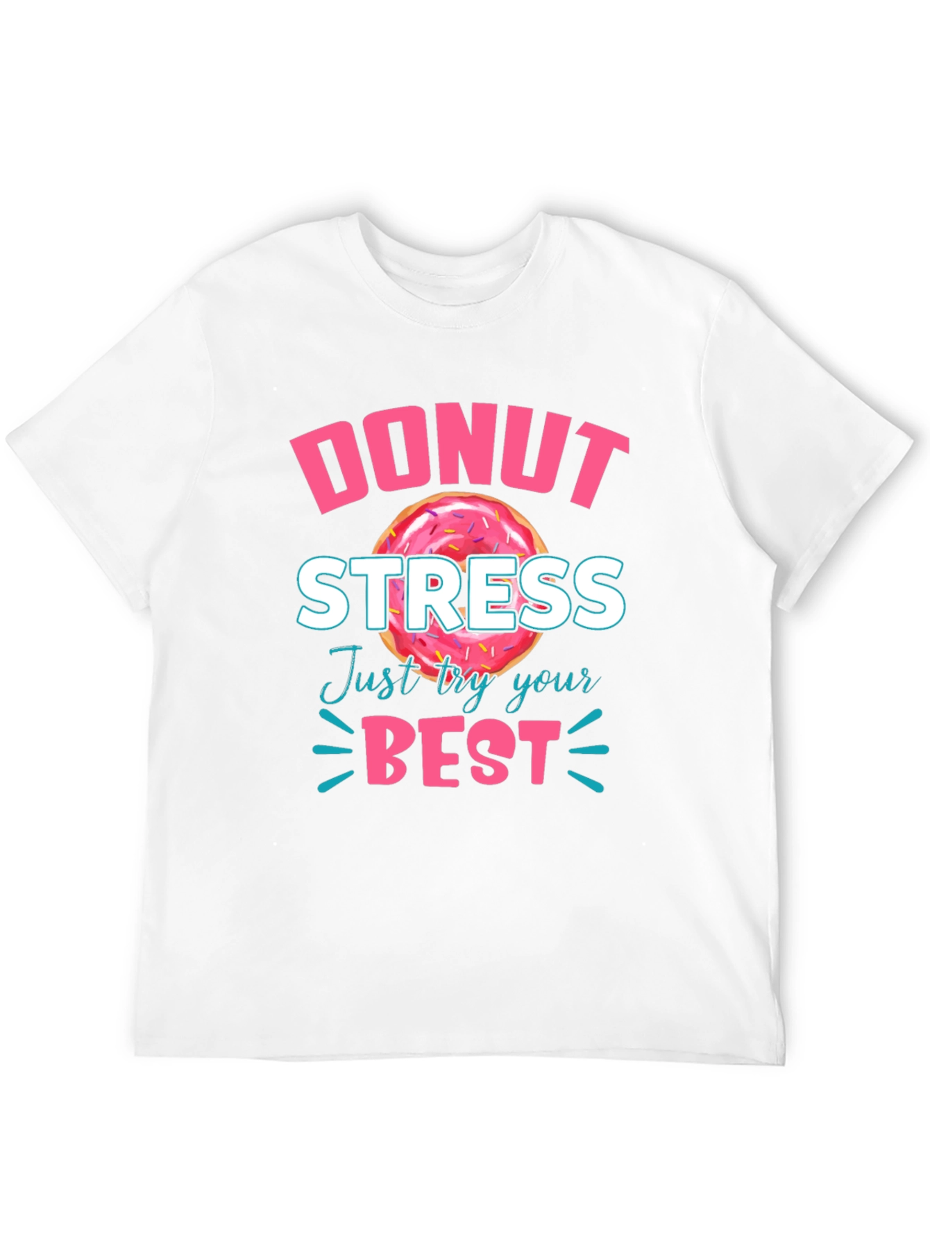Black Donut Stress T-Shirt - Just Try Your Best view 12