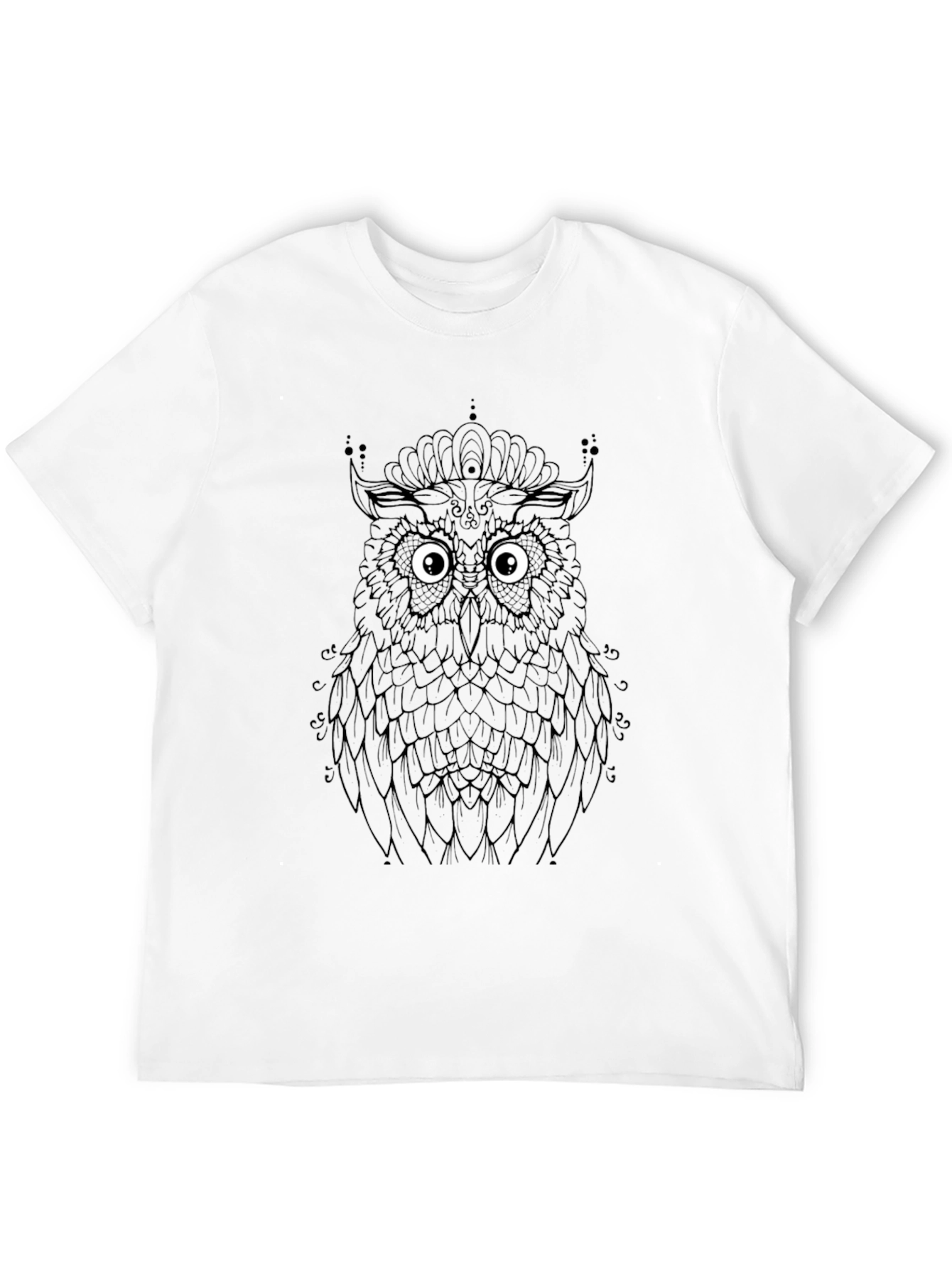 Black Owl Graphic Tee - Black Cotton Comfort view 12