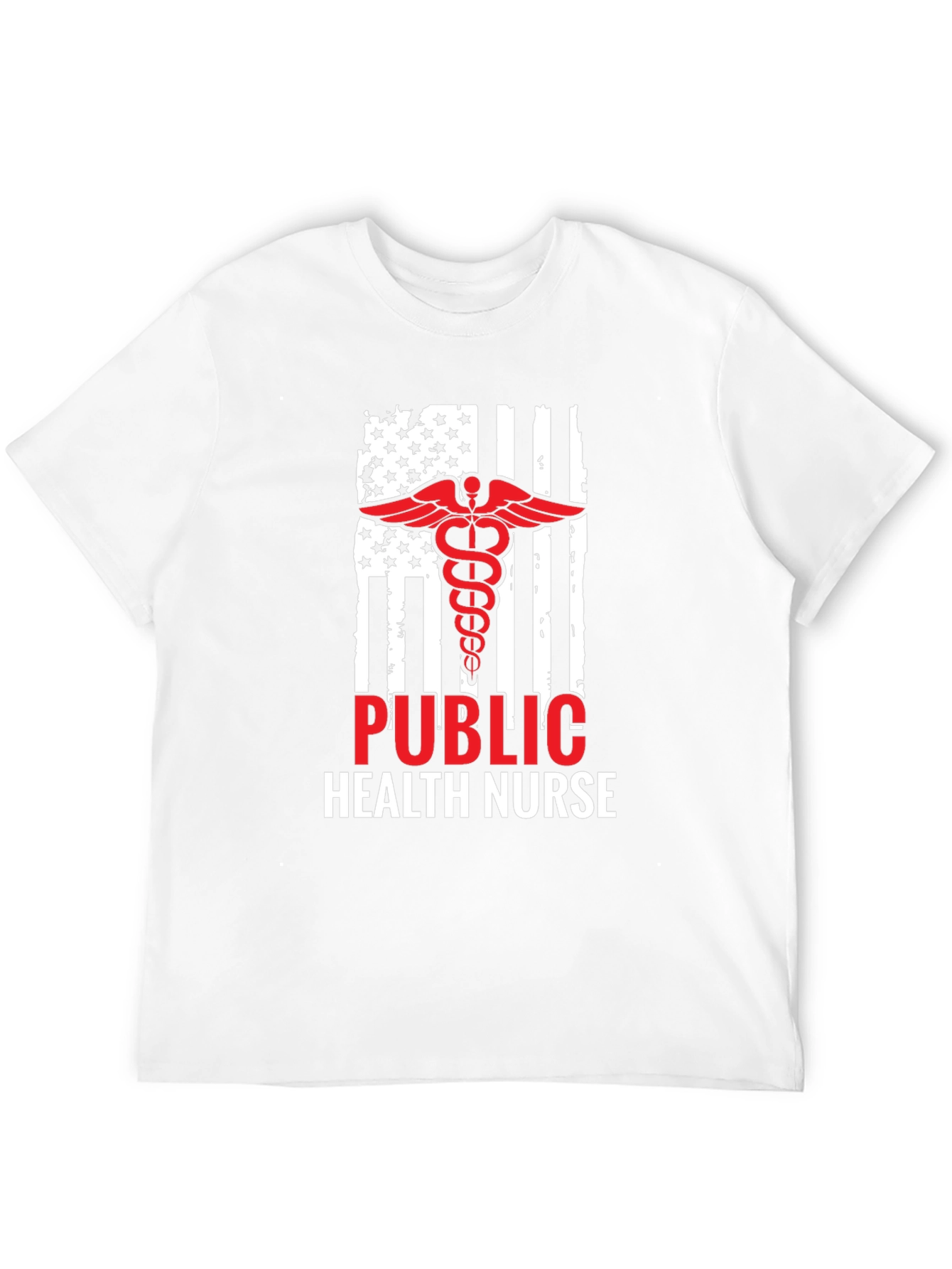 Black Public Health Nurse American Flag T-Shirt view 12