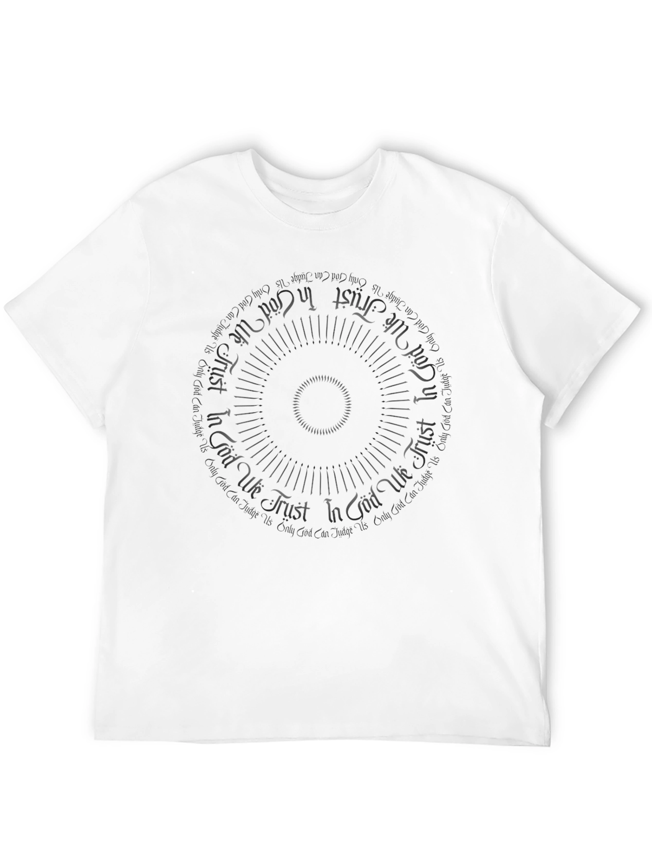 Black In God We Trust Graphic Tee - Stylish Circular Design view 12
