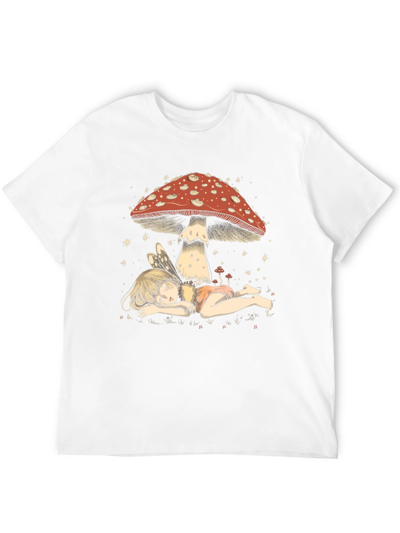 Black Whimsical Mushroom Fairy Graphic Tee view 12