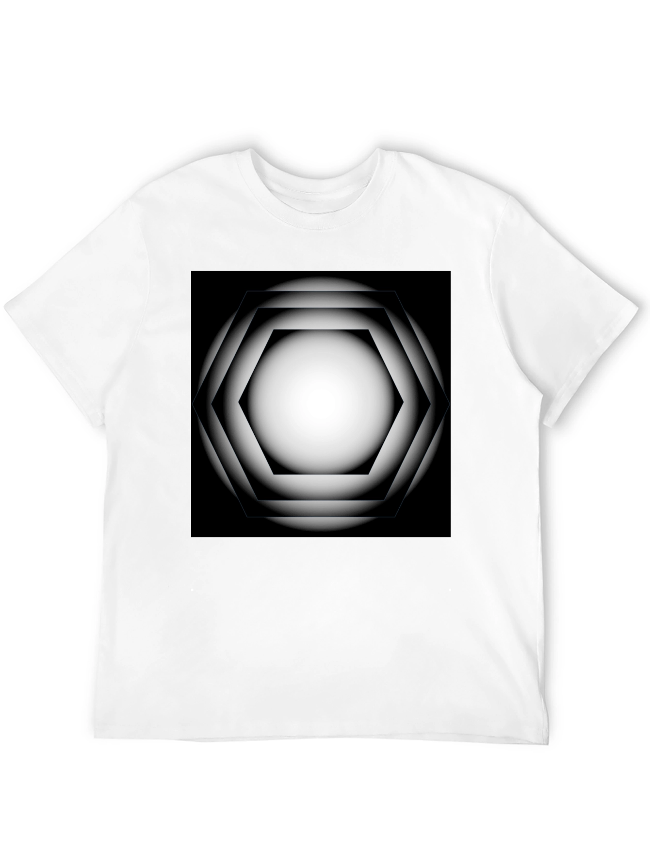 Black Geometric Gradient Graphic Tee view 12