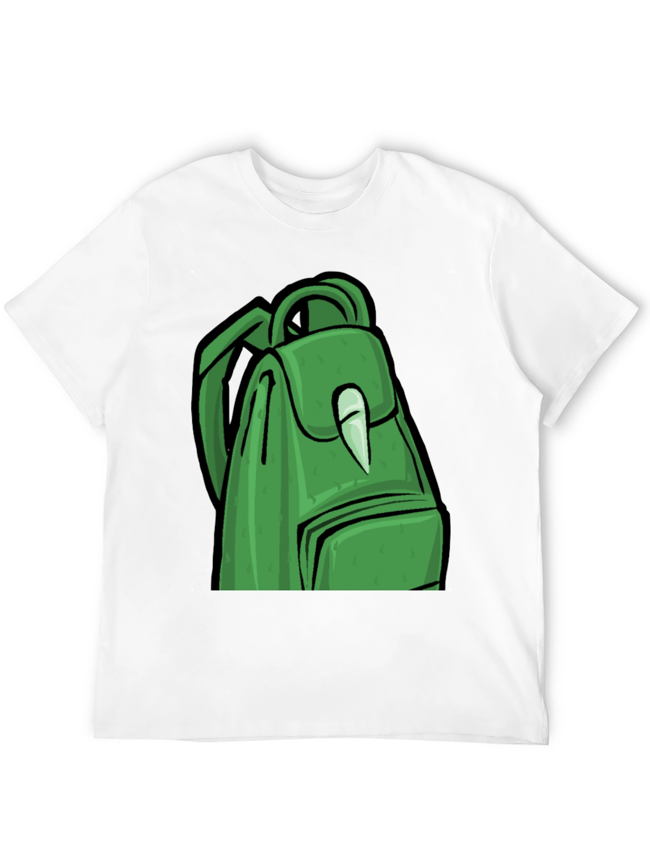 Black Green Backpack Graphic T-Shirt - Trendy Style view 12