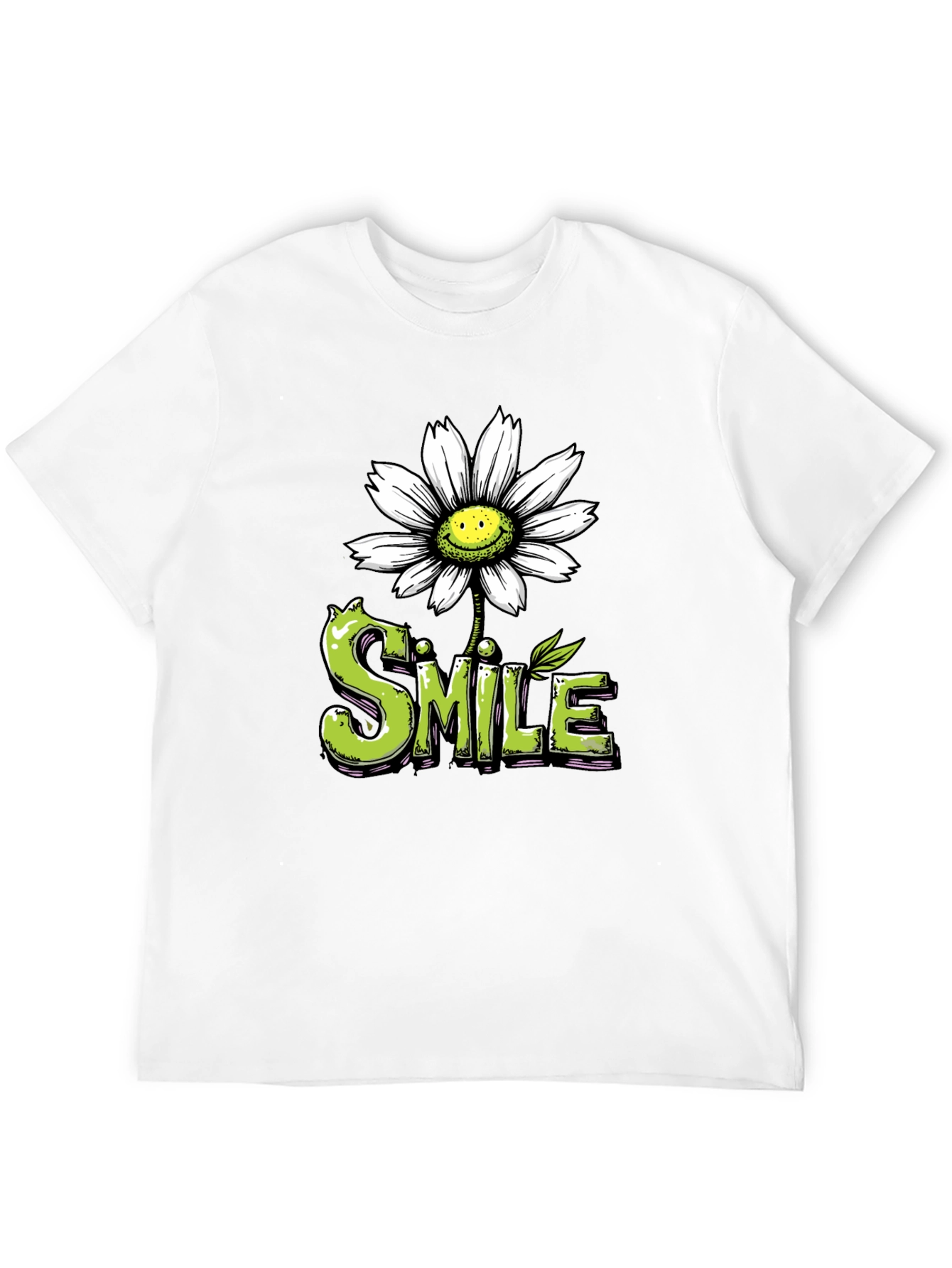 Black Smile Daisy Graphic Tee - Positive Vibes Shirt view 12