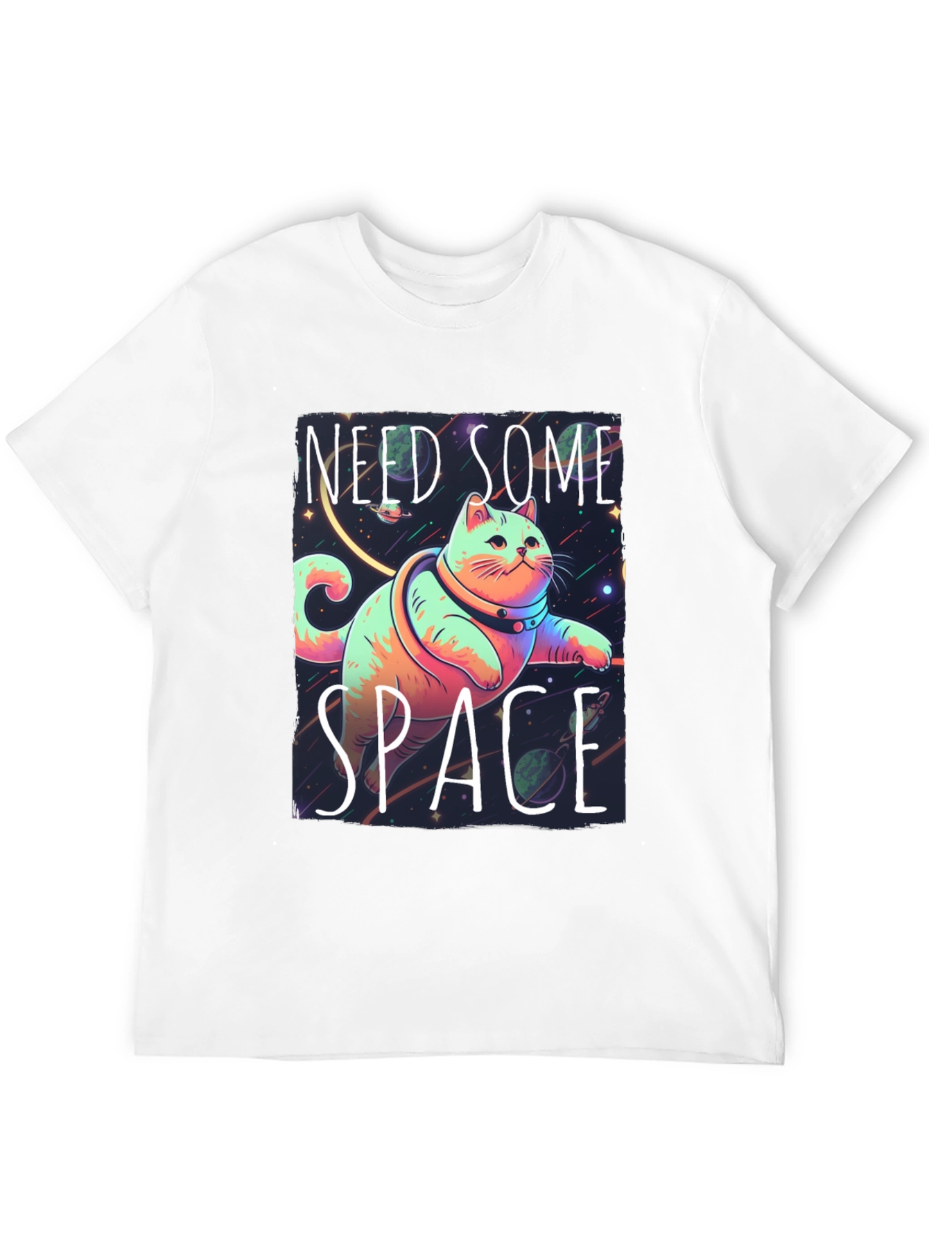 Black Need Some Space Cat Graphic Tee - Black view 12