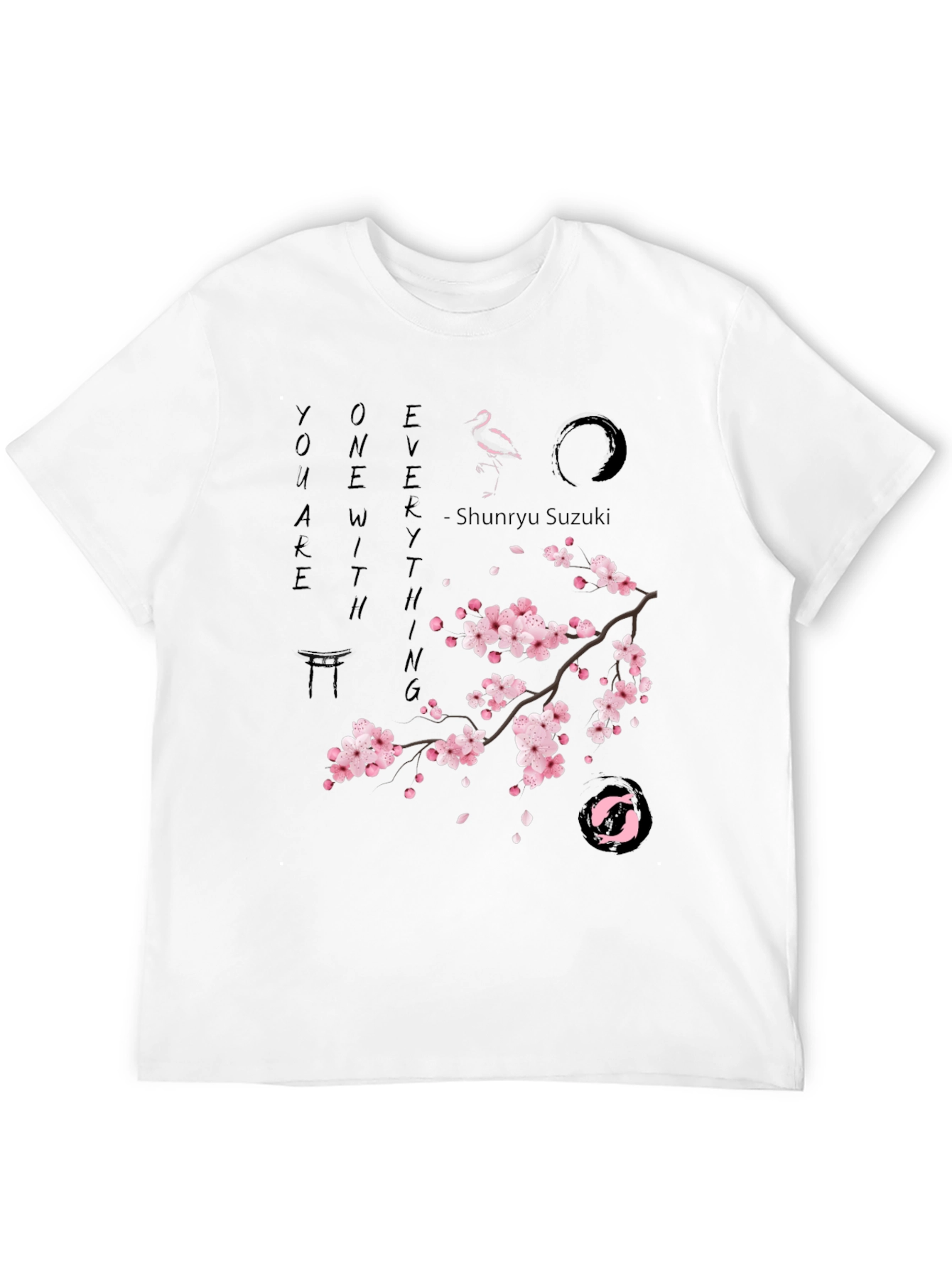 Black Zen Cherry Blossom Graphic T-Shirt - Unisex view 12