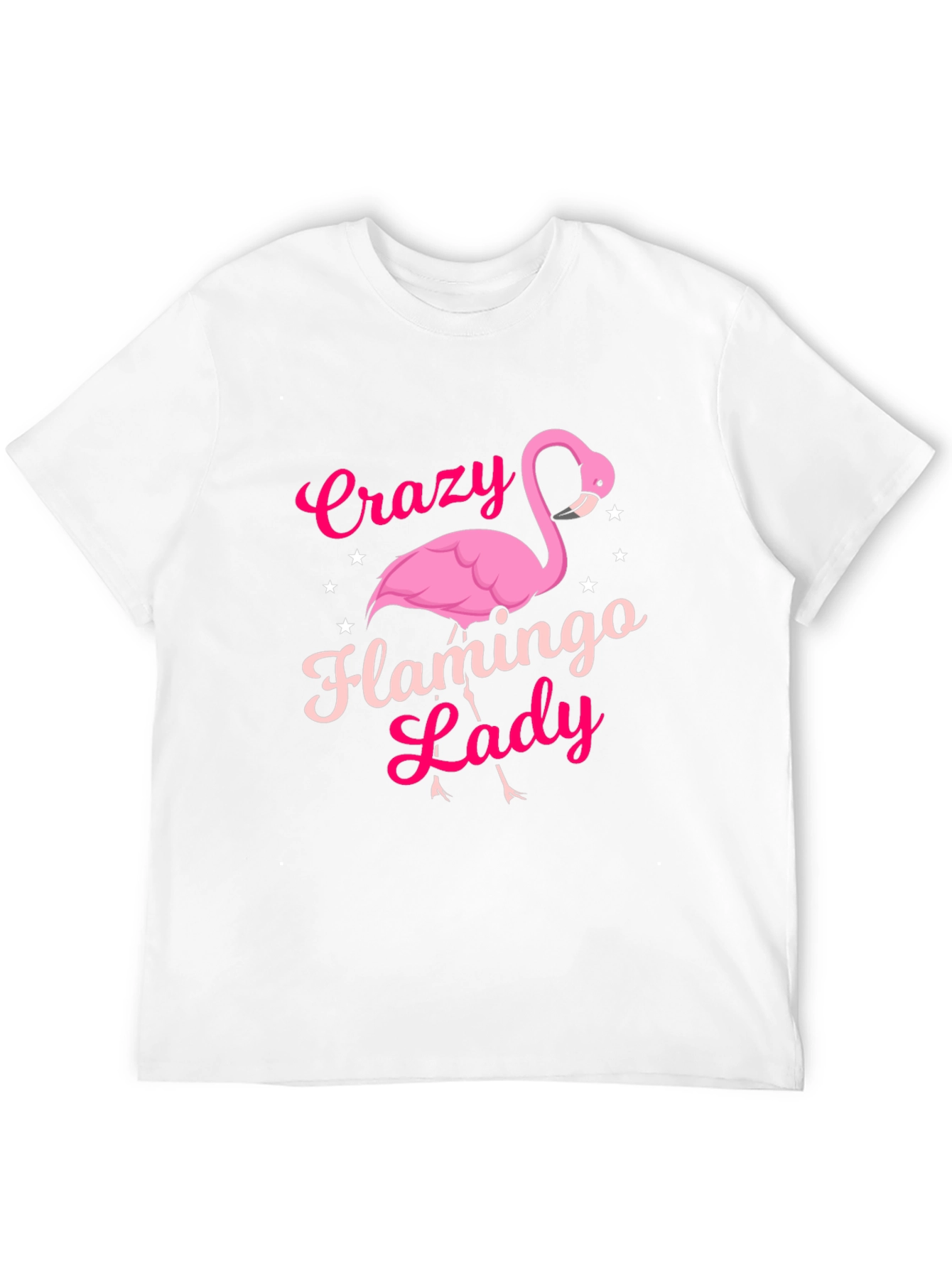 Black Crazy Flamingo Lady T-Shirt - Novelty Graphic Tee view 12