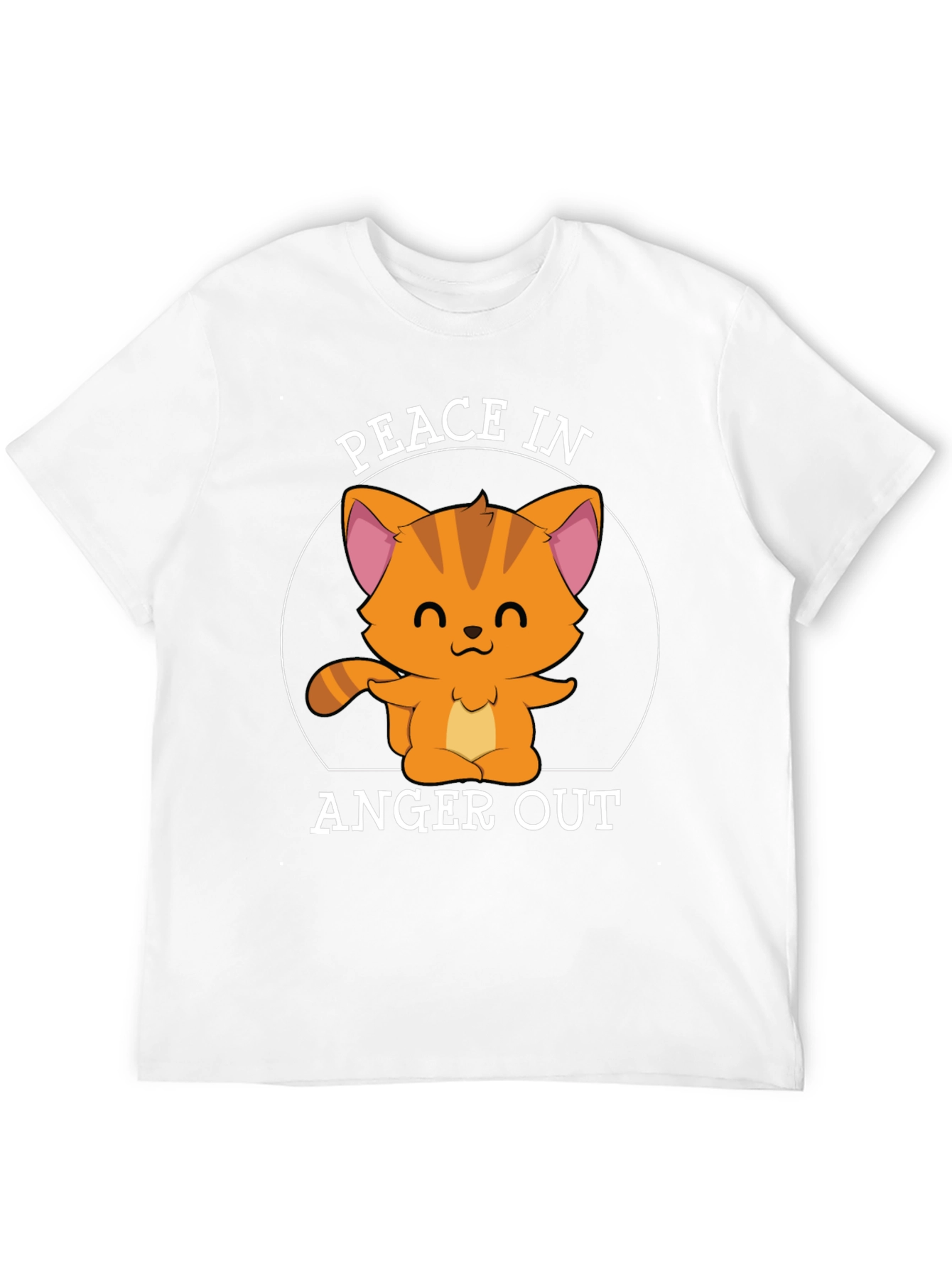 Black Peace In Anger Out Cat T-Shirt view 12