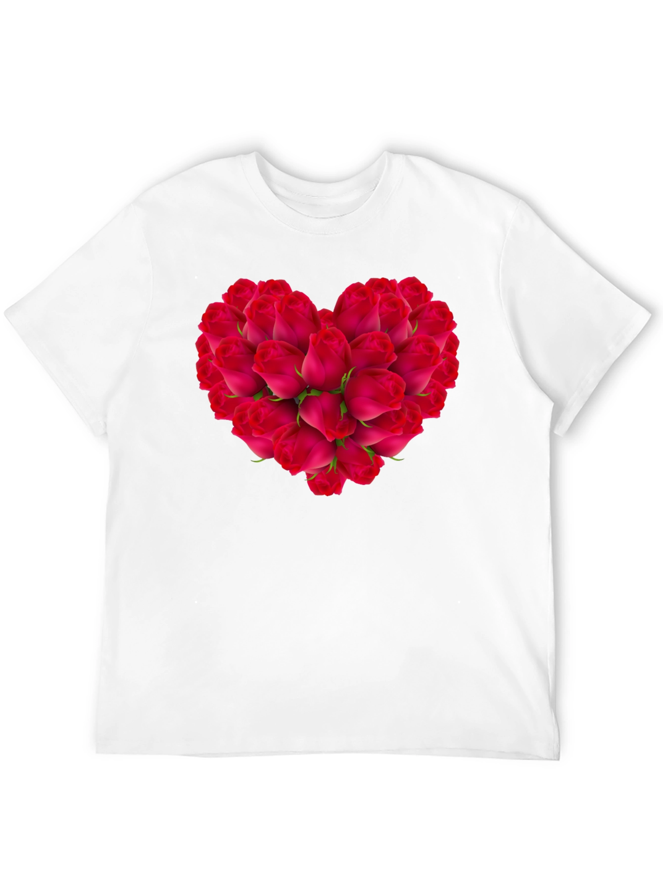 Black Rose Heart Black T-Shirt - Romantic Floral Tee view 12