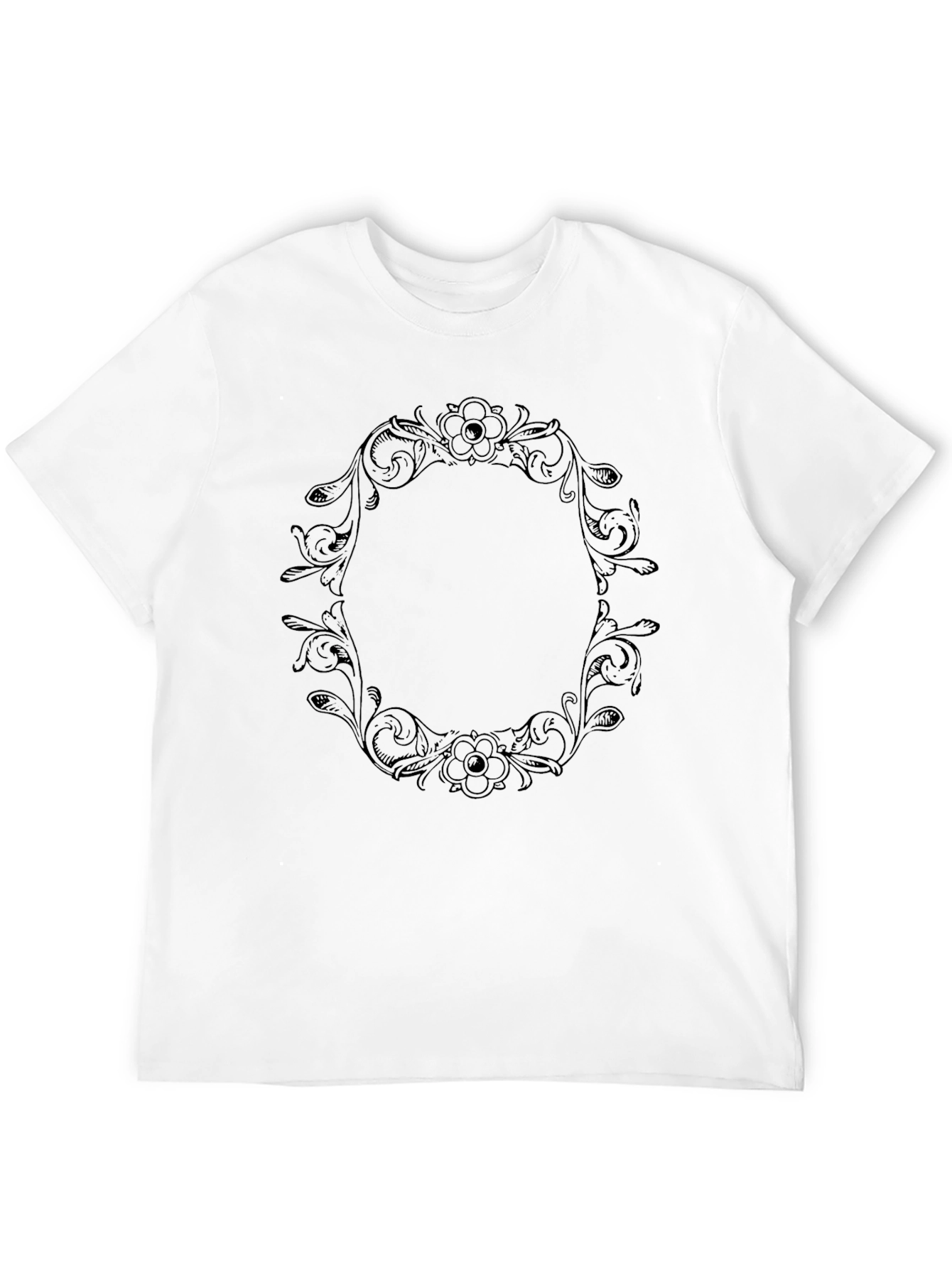 Black Floral Frame Graphic T-Shirt view 12
