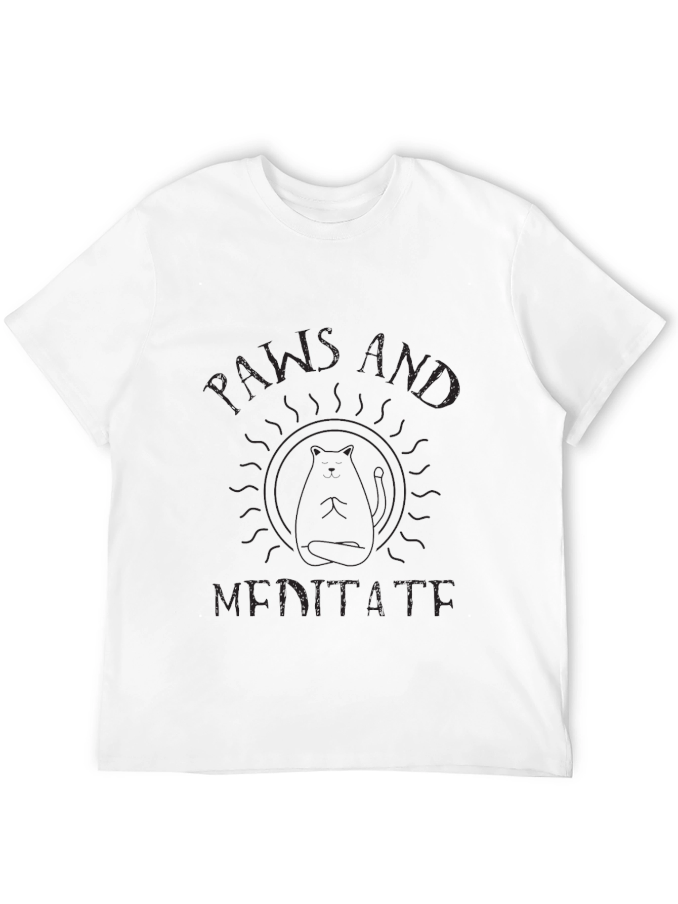 Paws and Meditate Black T-Shirt - 12