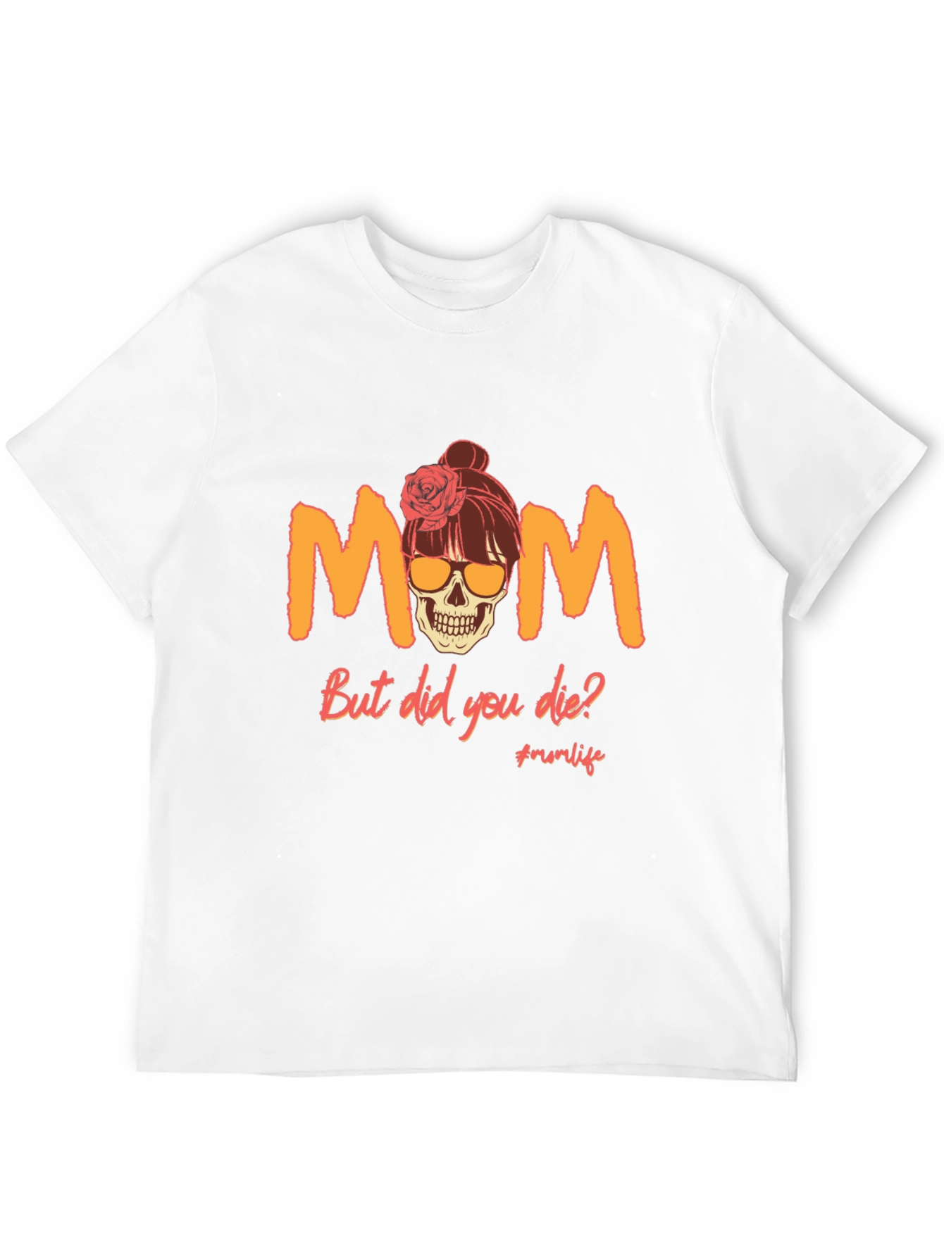 Black Funny Mom Skull Graphic T-Shirt view 12