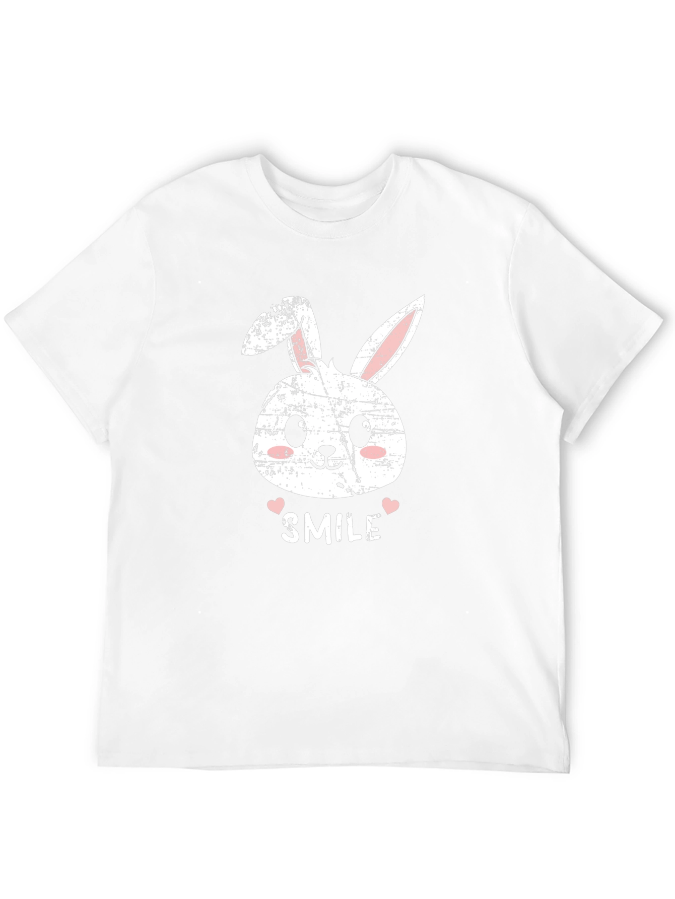 Black Cute Bunny Smile Black T-Shirt view 12