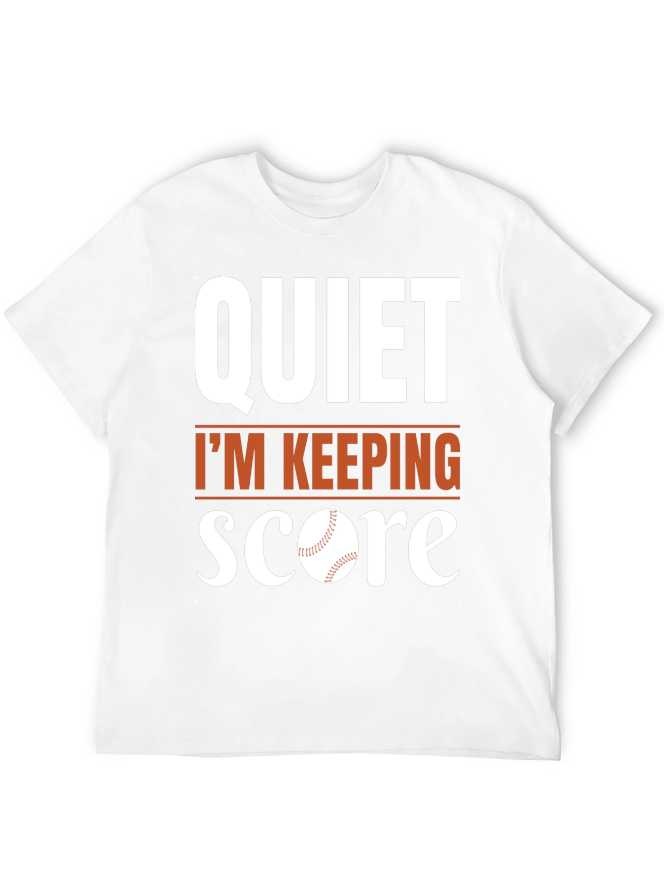 Black Quiet I'm Keeping Score Baseball T-Shirt view 12