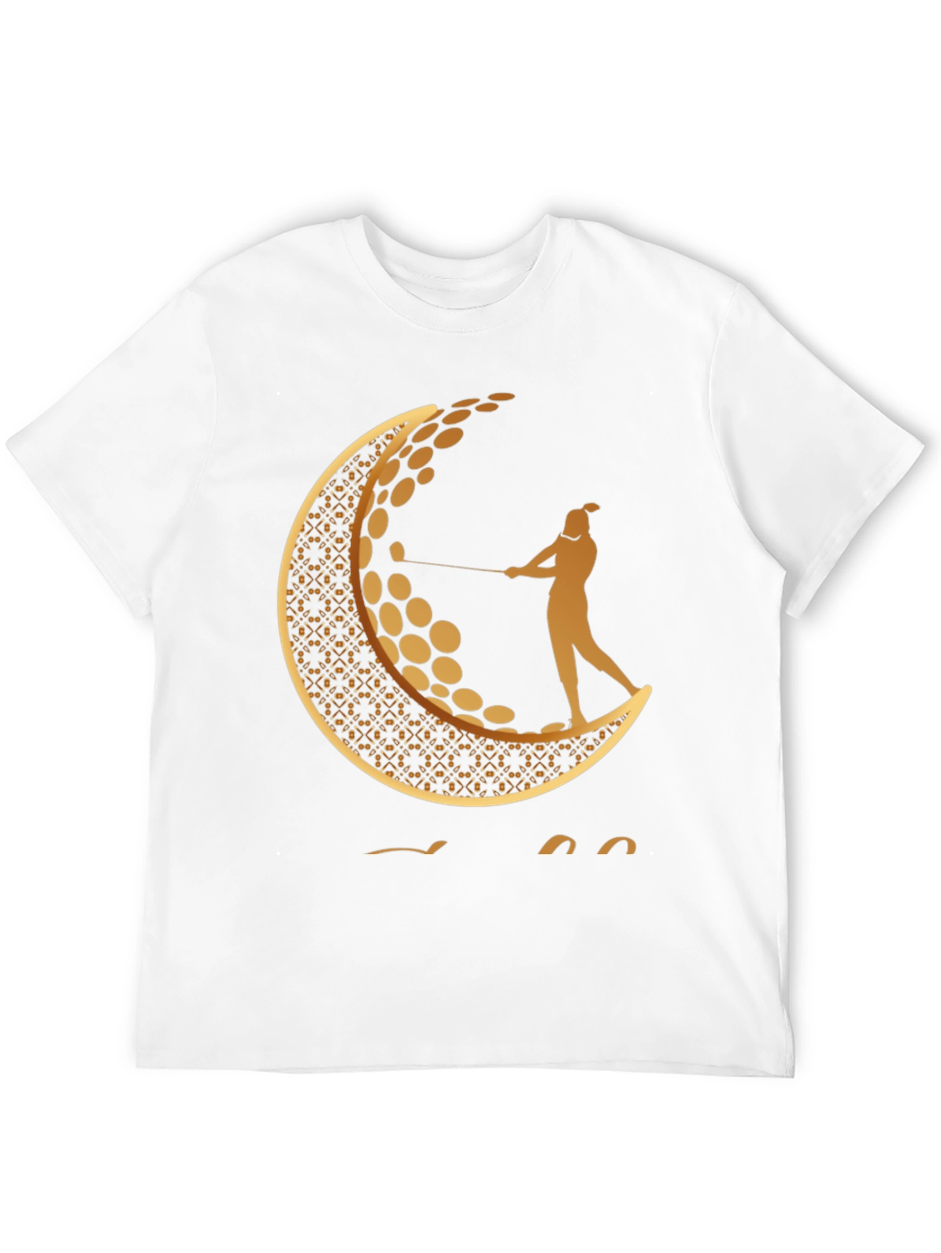 Black Golf Moon Tee - Unique Graphic Print Shirt view 12