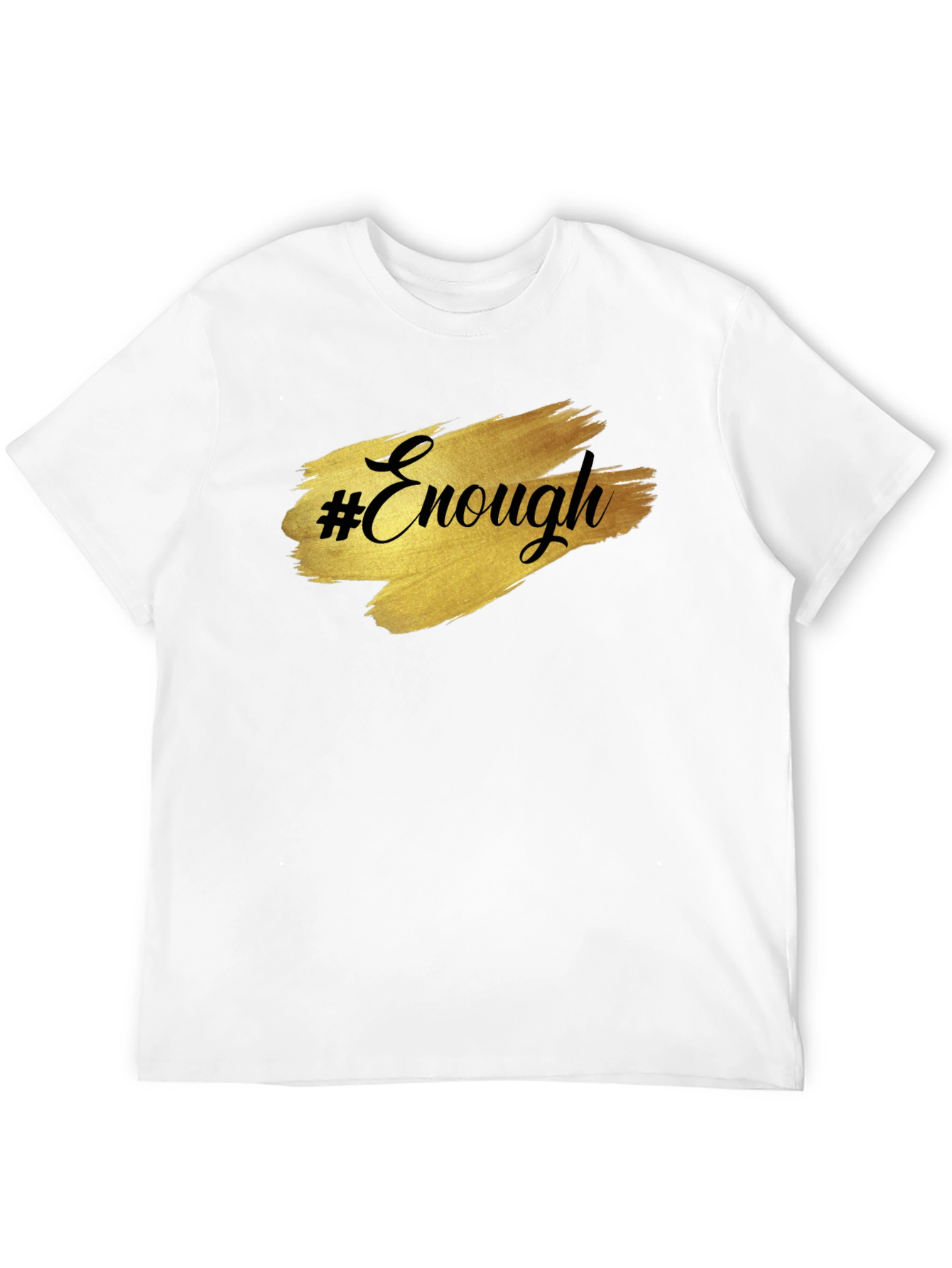 Black "Enough" Graphic Tee - Black Unisex Short Sleeve T-Shirt view 12