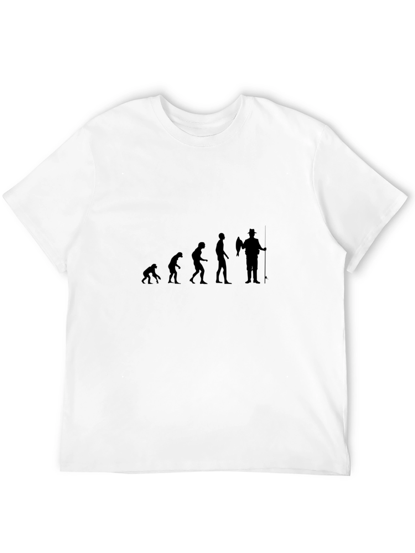 Black Evolution of Fishing Graphic Tee - Black Cotton T-Shirt view 12