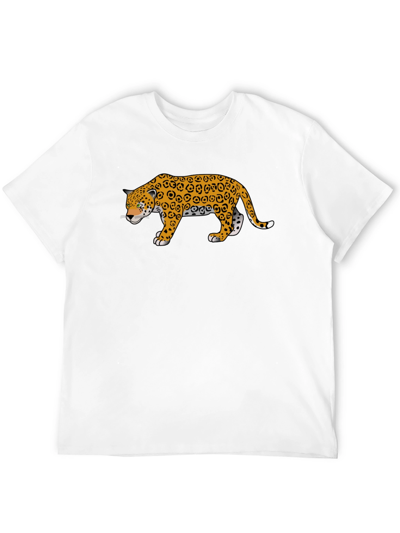 Black Jaguar Print Crew Neck Black T-Shirt view 12