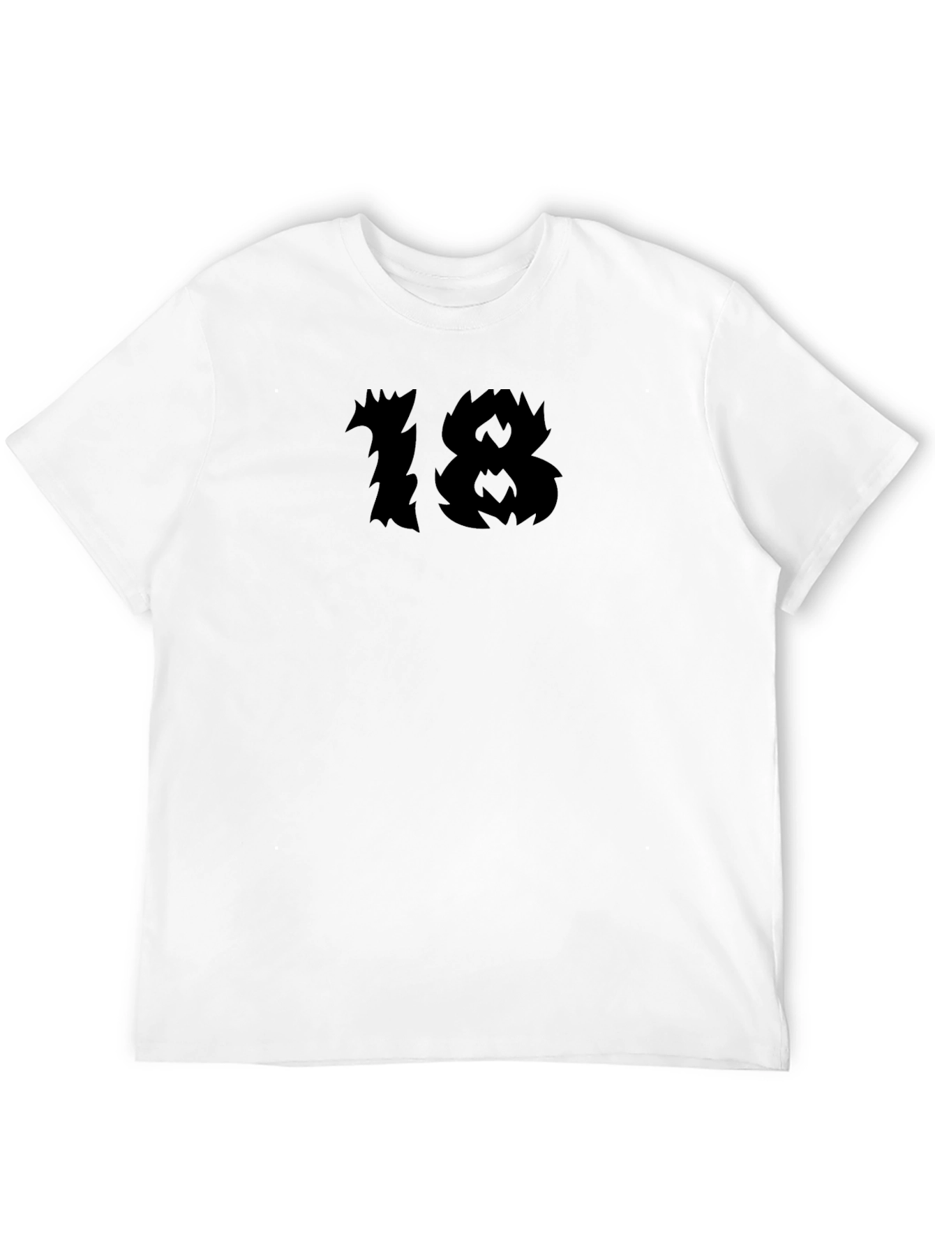 Black Men's Black Graphic Tee - Edgy "18" Design view 12