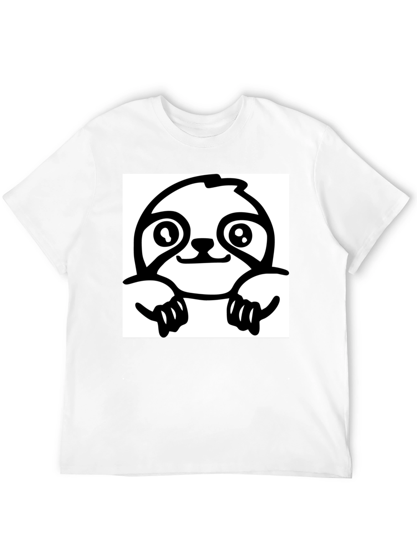 Black Sloth Graphic Tee - Black Cotton T-Shirt view 12
