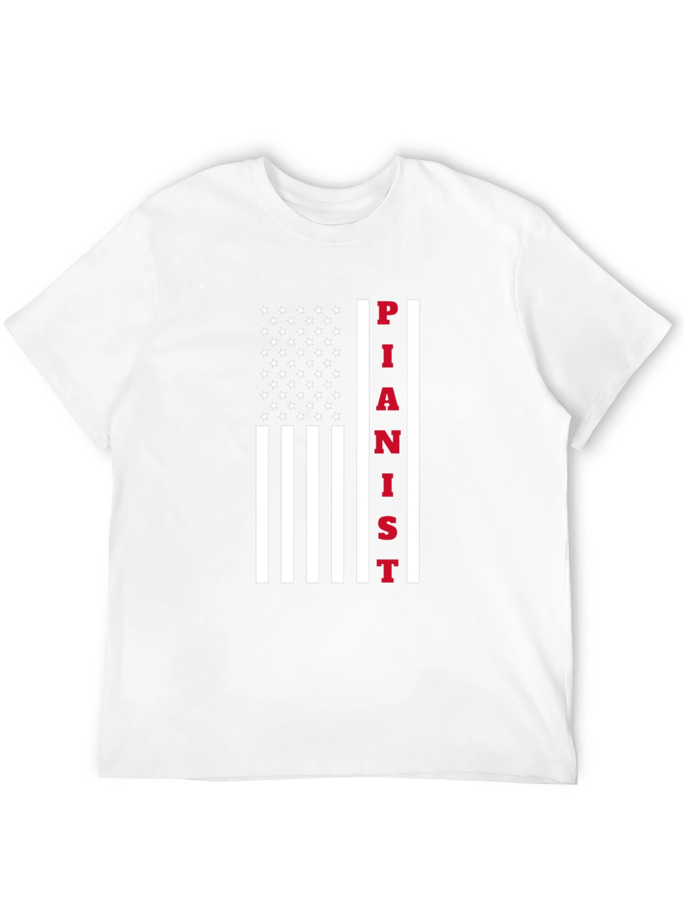 Black Pianist American Flag Graphic T-Shirt view 12