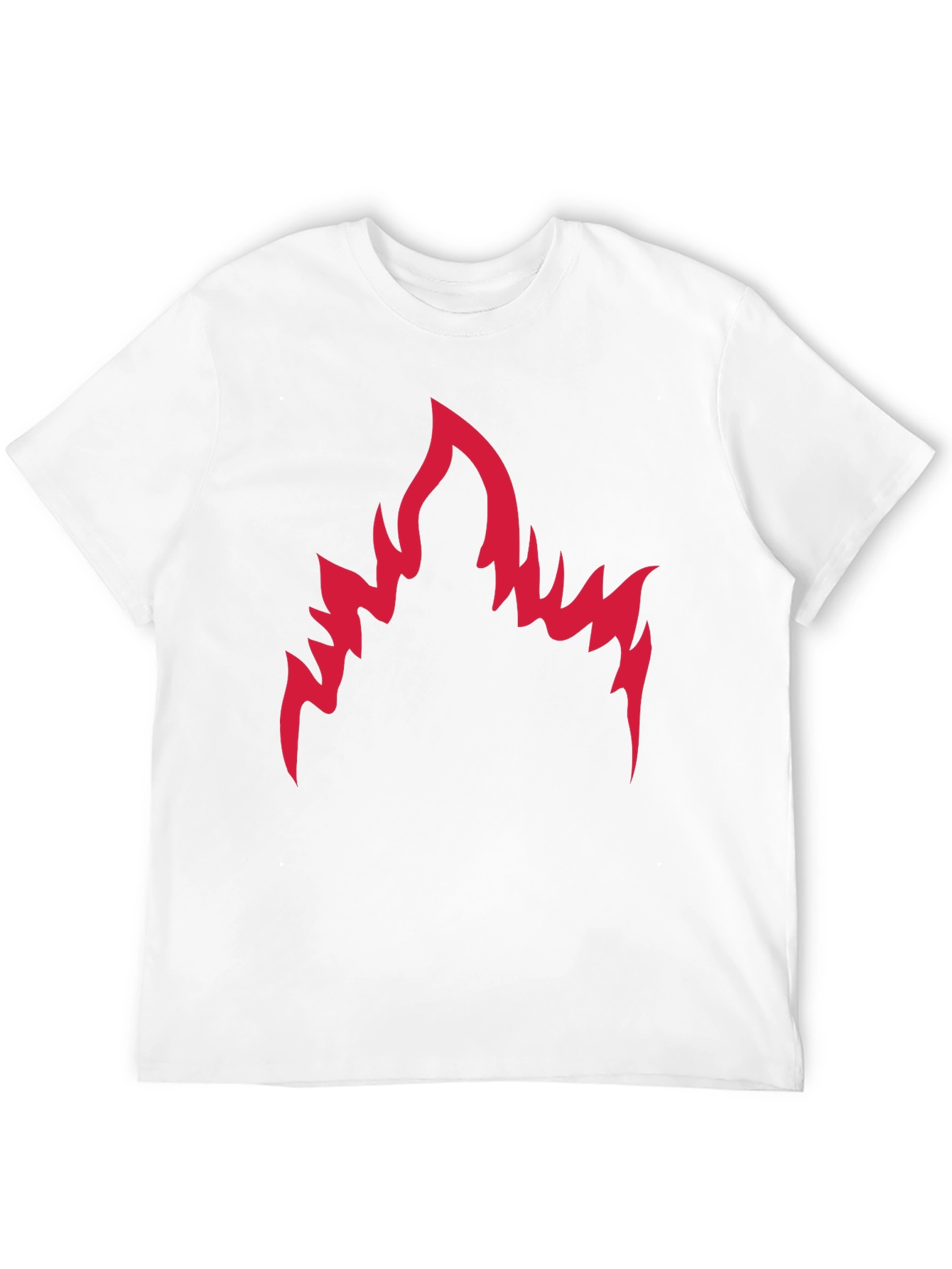 Black Men's Black T-Shirt with Red Flame Graphic view 12