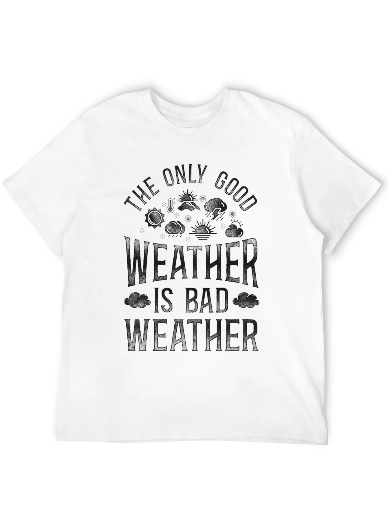 Black Funny Bad Weather T-Shirt for Men view 12