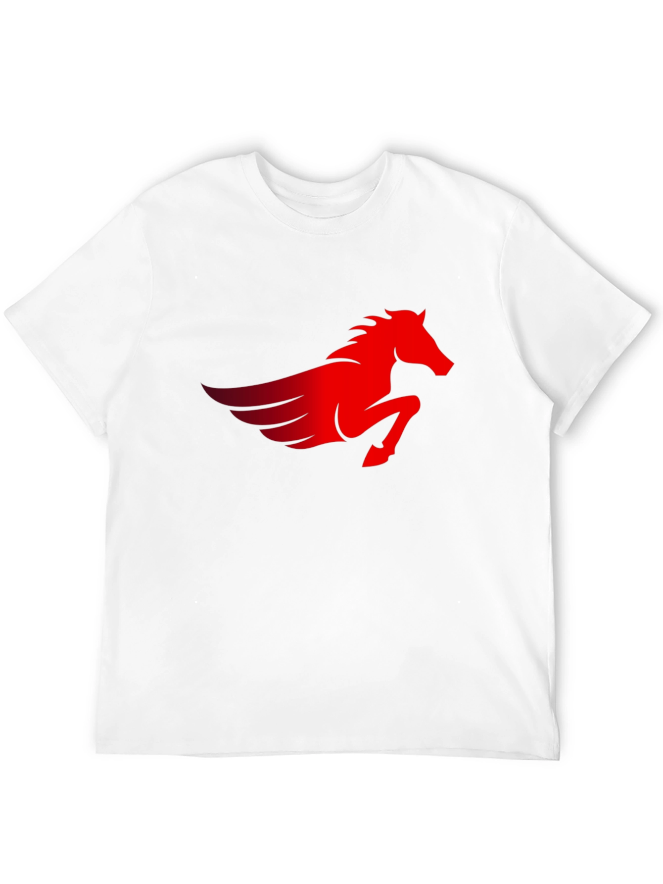 Black Men's Black T-Shirt with Red Pegasus Graphic view 12