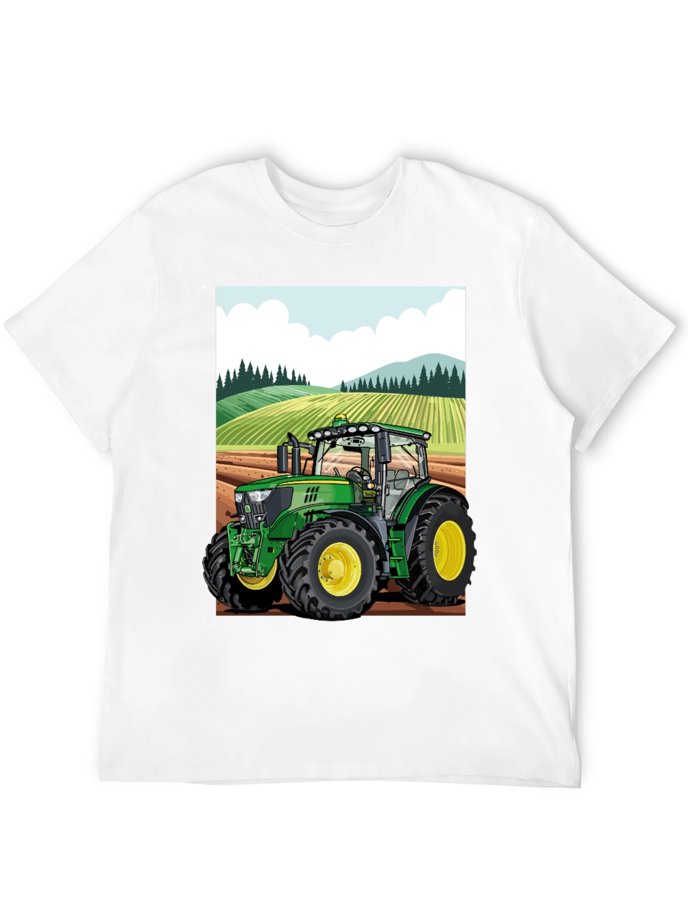 Black Cartoon Tractor T-Shirt - Farming Life view 12