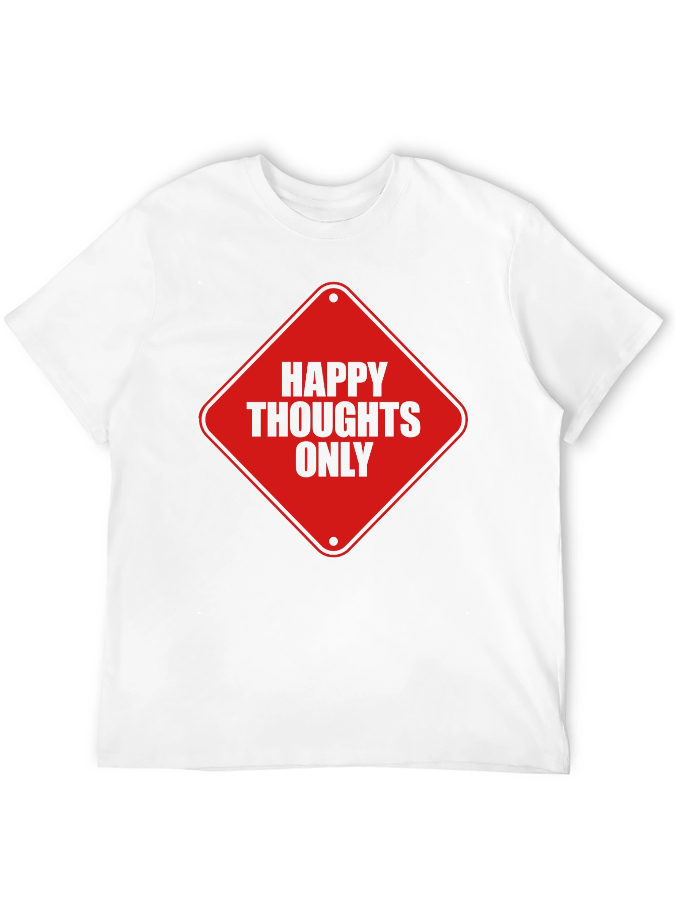 Black Happy Thoughts Only Graphic Tee - Black Cotton T-Shirt view 12