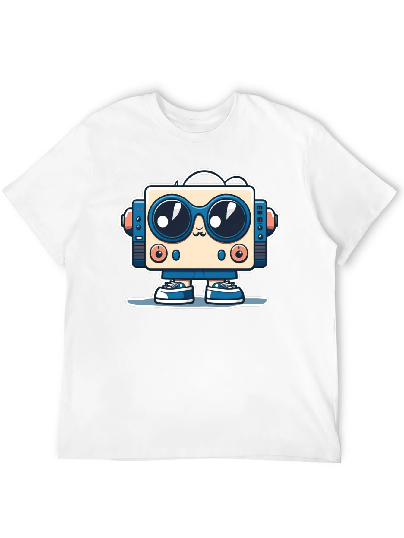 Black Fun Robot Graphic Tee - Black Cotton Shirt view 12