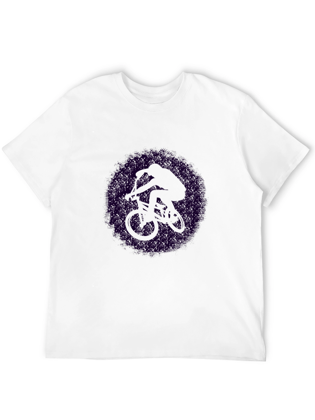 Black Cycling Silhouette T-Shirt - Black Cotton Tee view 12