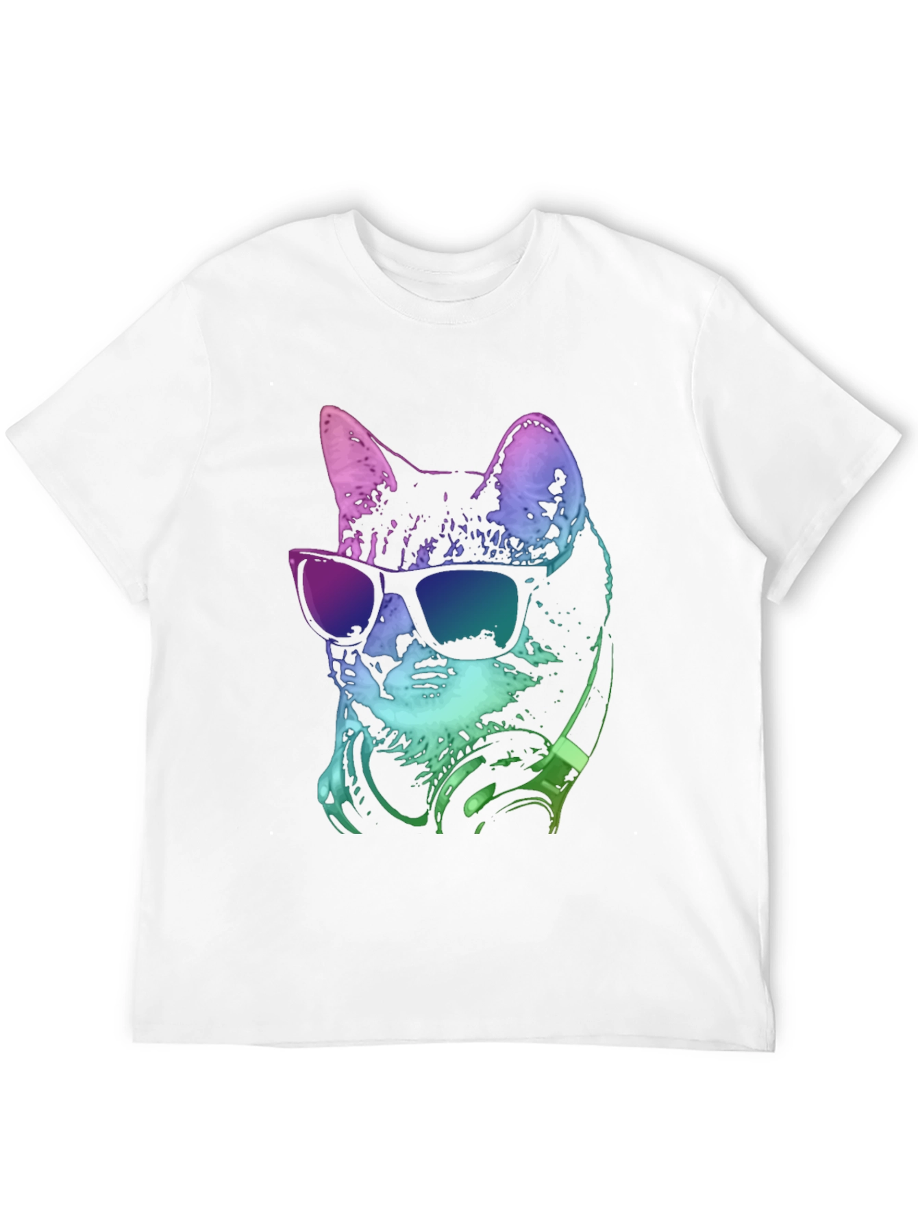 Black Cool Cat Tee: Stylish Graphic Print T-Shirt view 12