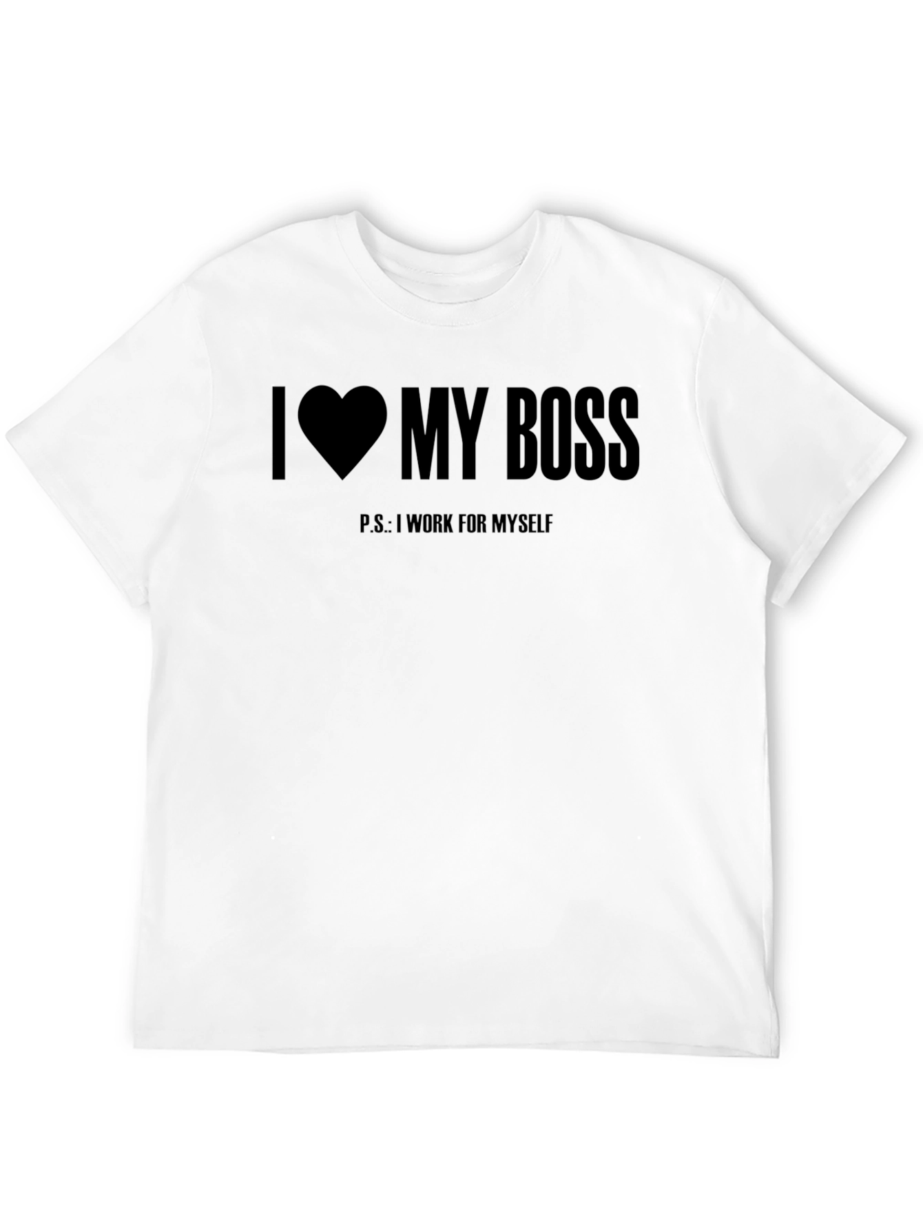 Black I Heart My Boss Funny T-Shirt view 12