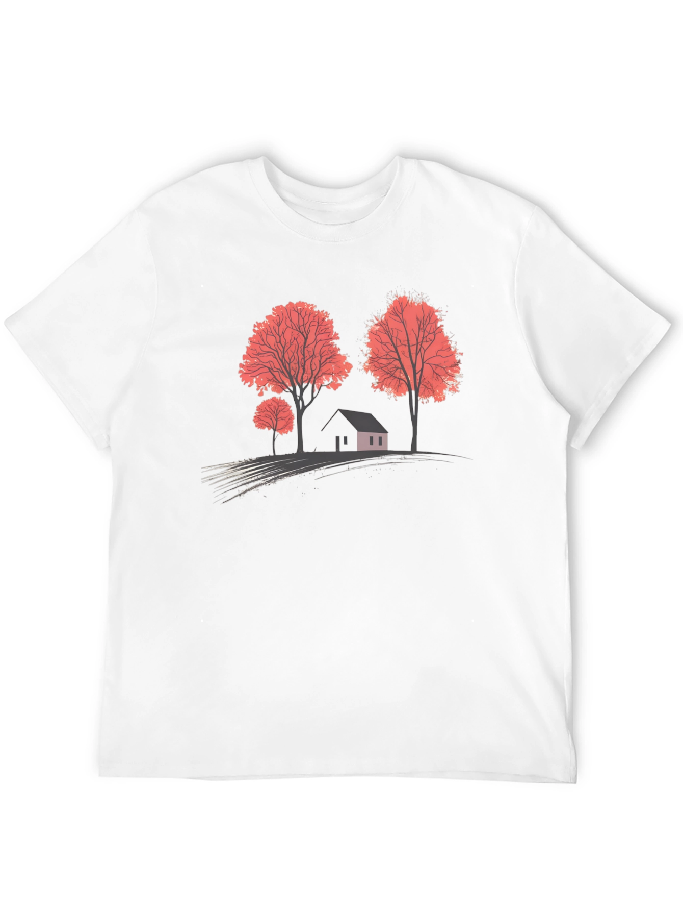 Black Nature Scene Graphic T-Shirt - Black view 12