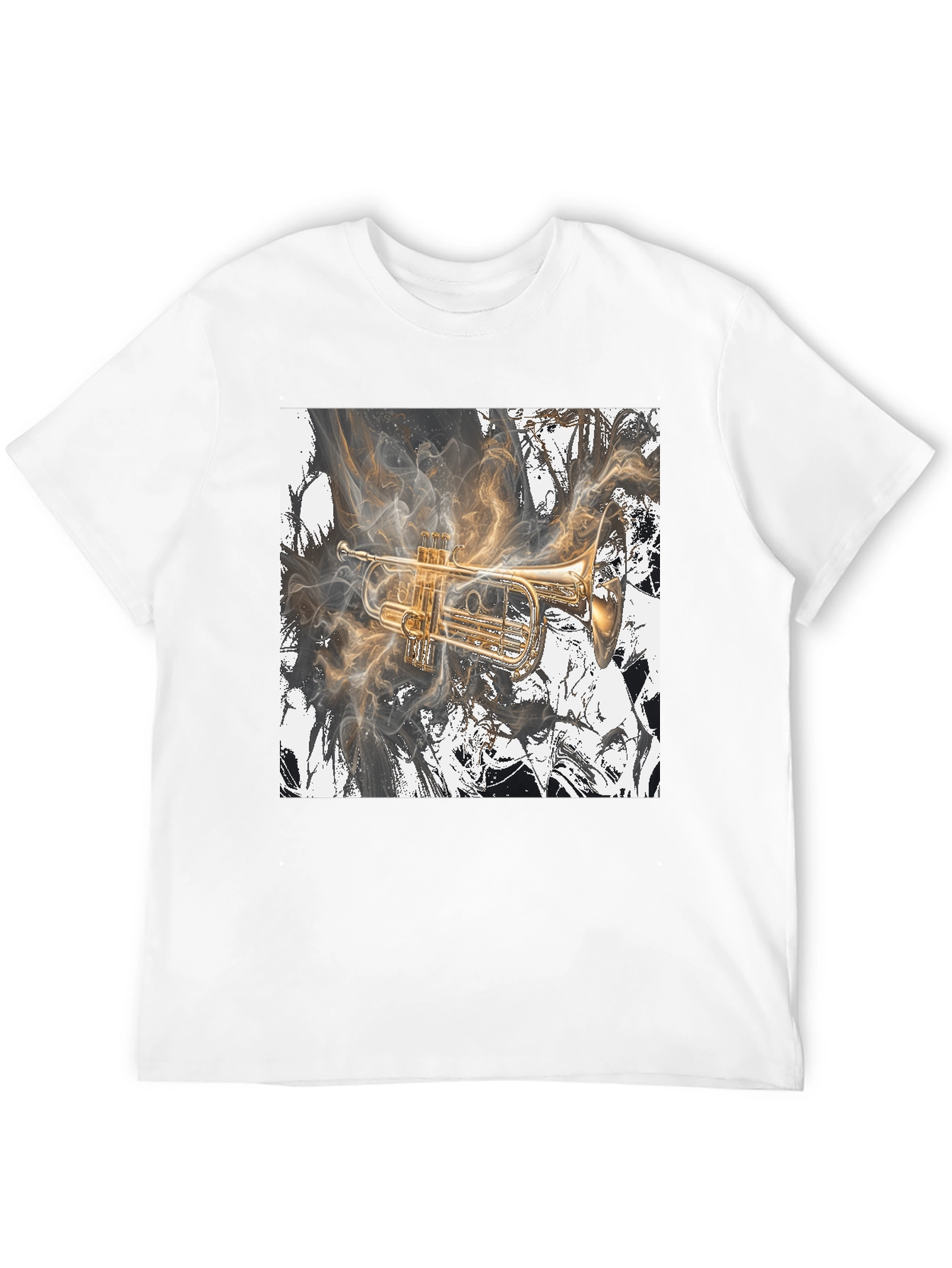 Black Musical Trumpet Graphic Black T-Shirt view 12