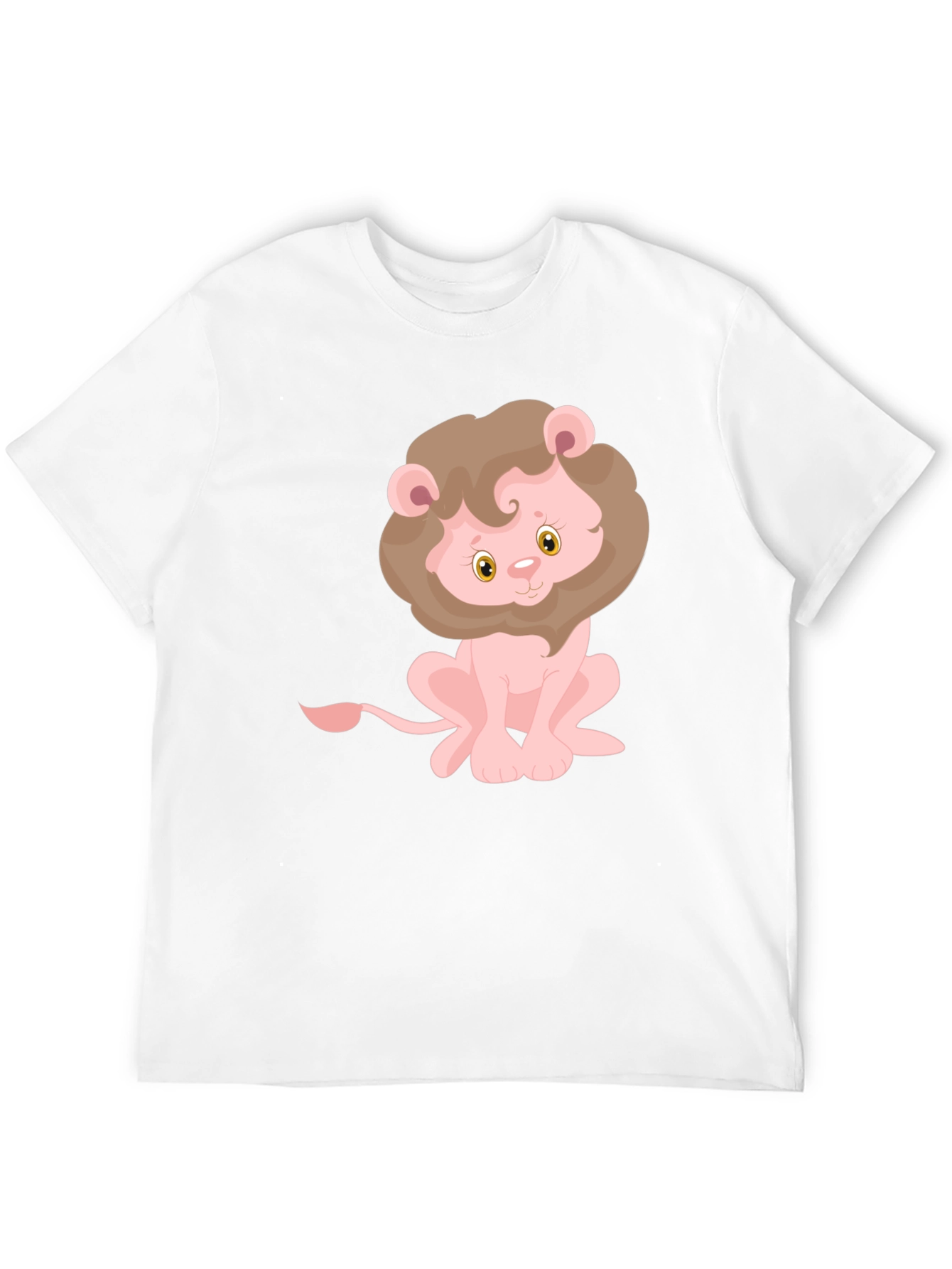 Black Cute Lion Graphic Tee - Black Cotton T-Shirt view 12