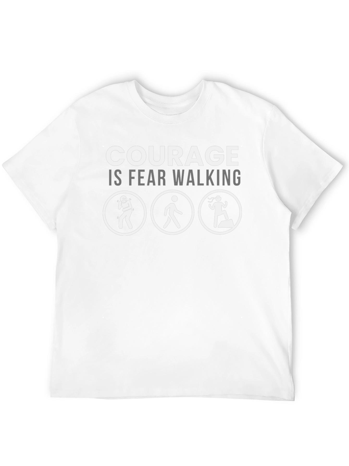 Black Courage is Fear Walking Graphic T-Shirt view 12