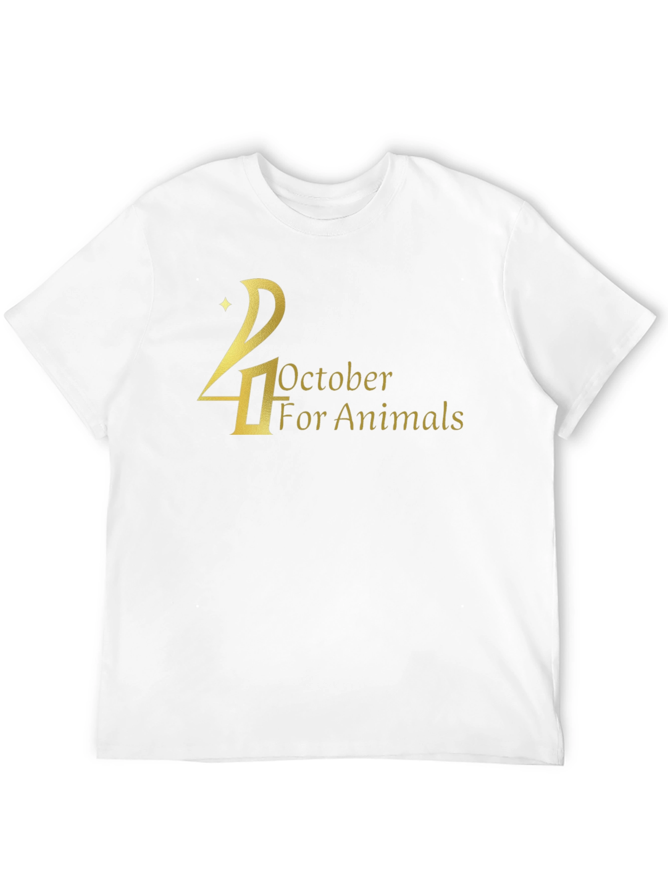 Black 24 October For Animals Black T-Shirt view 12