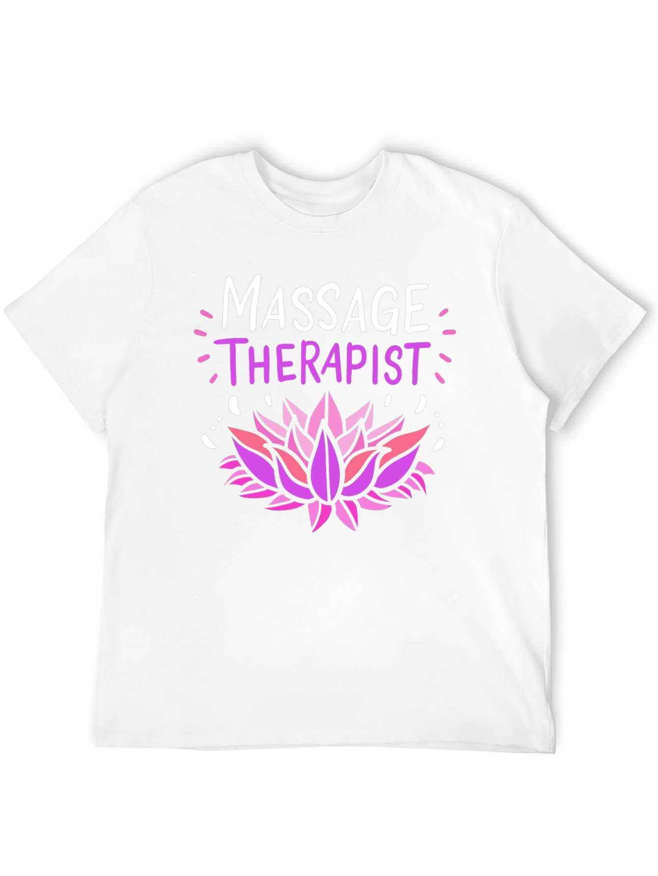 Black Massage Therapist Lotus Flower Graphic T-Shirt view 12