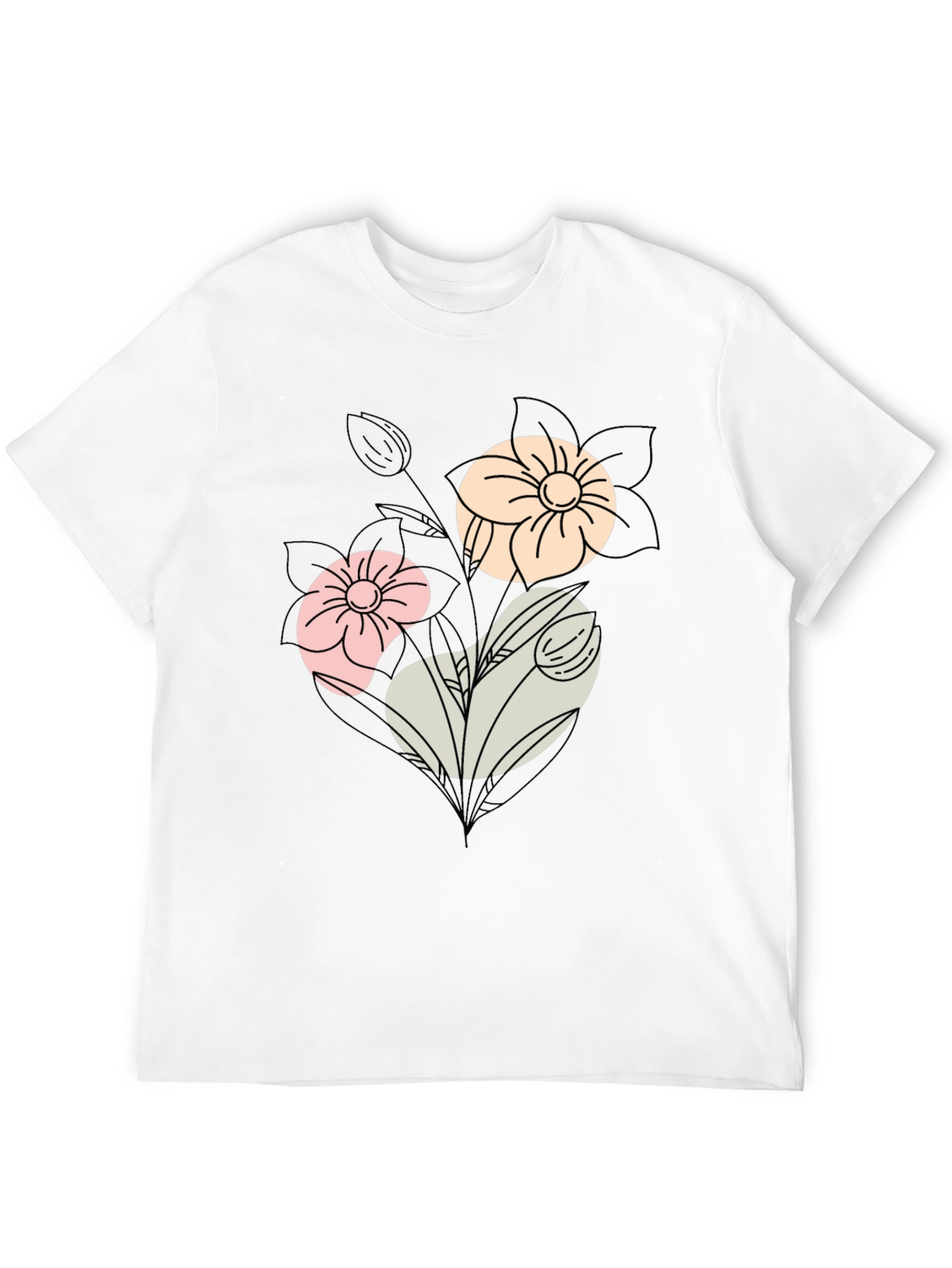 Black Floral Graphic Print Black T-Shirt view 12