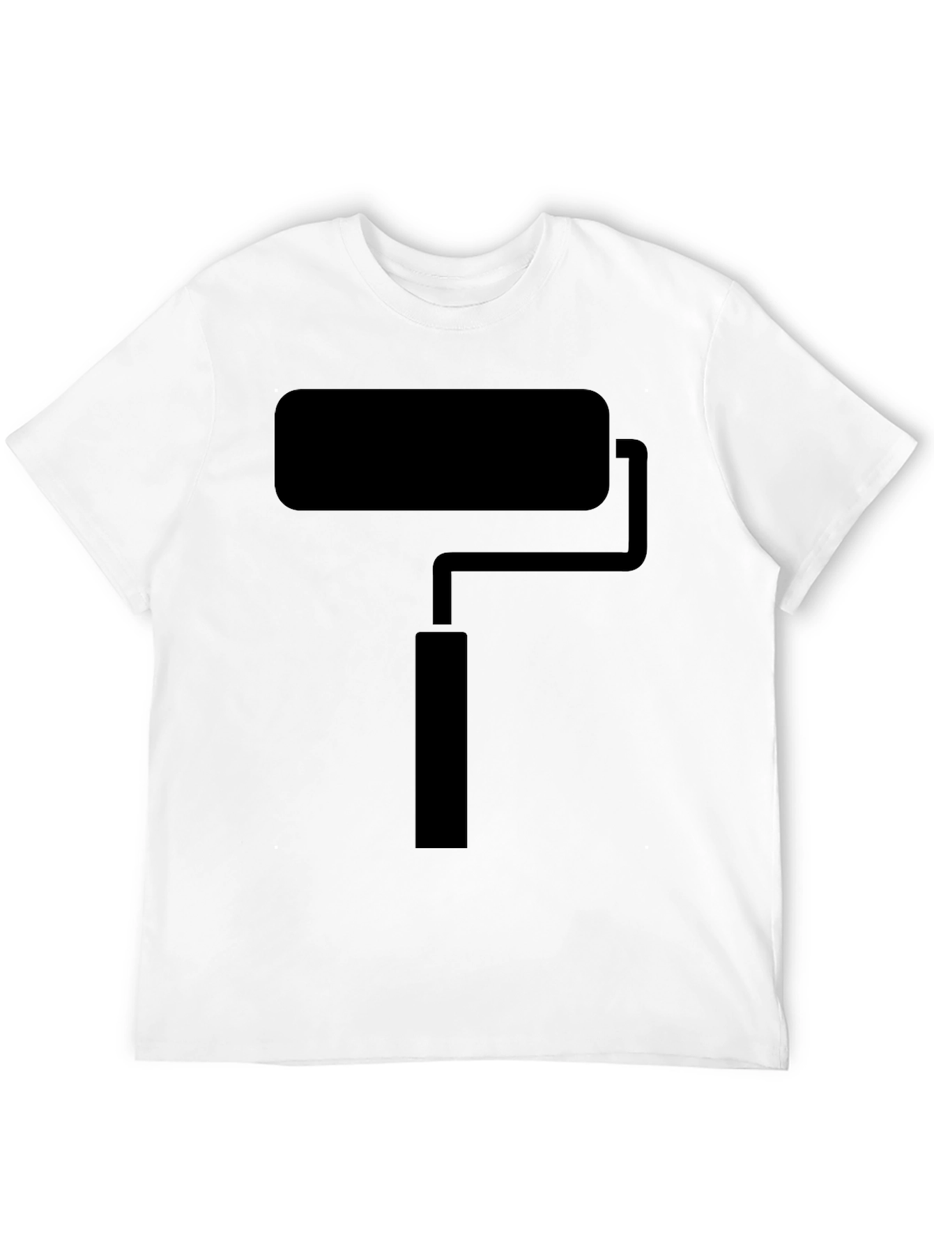 Black Paint Roller Graphic Tee - Black Crew Neck T-Shirt view 12