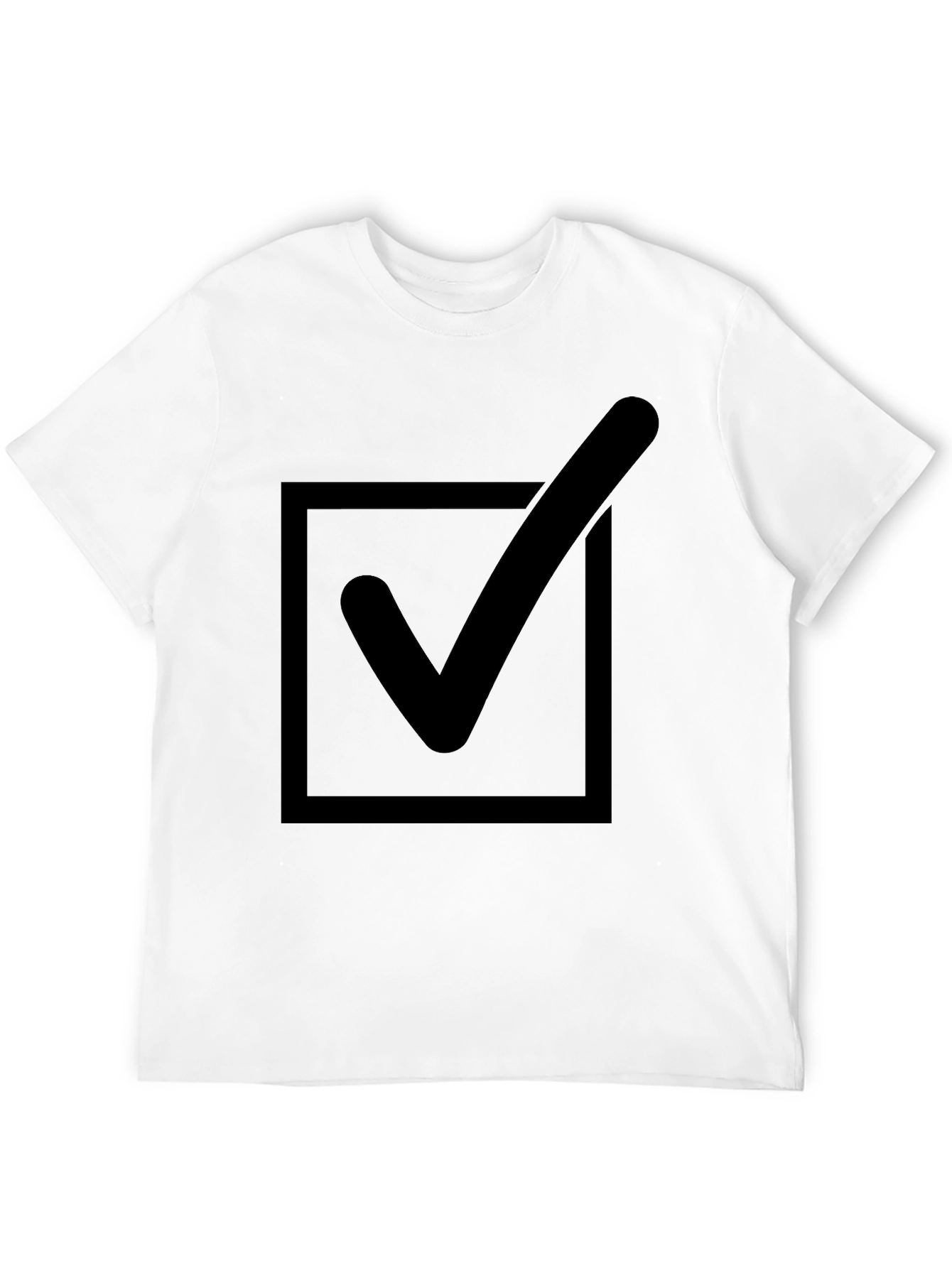 Black Check Box T-Shirt - Black Cotton Blend Tee view 12