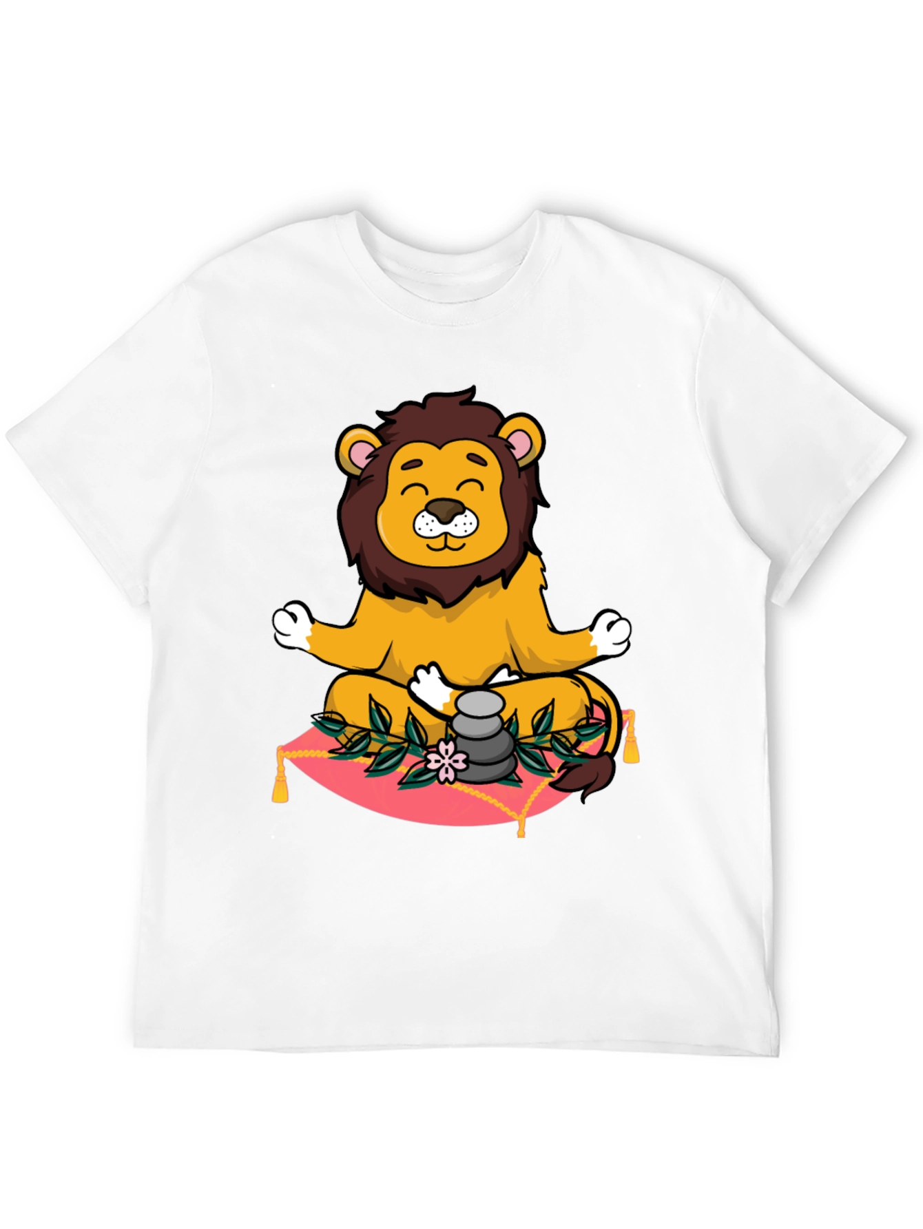 Black Zen Lion Meditation Graphic Tee view 12
