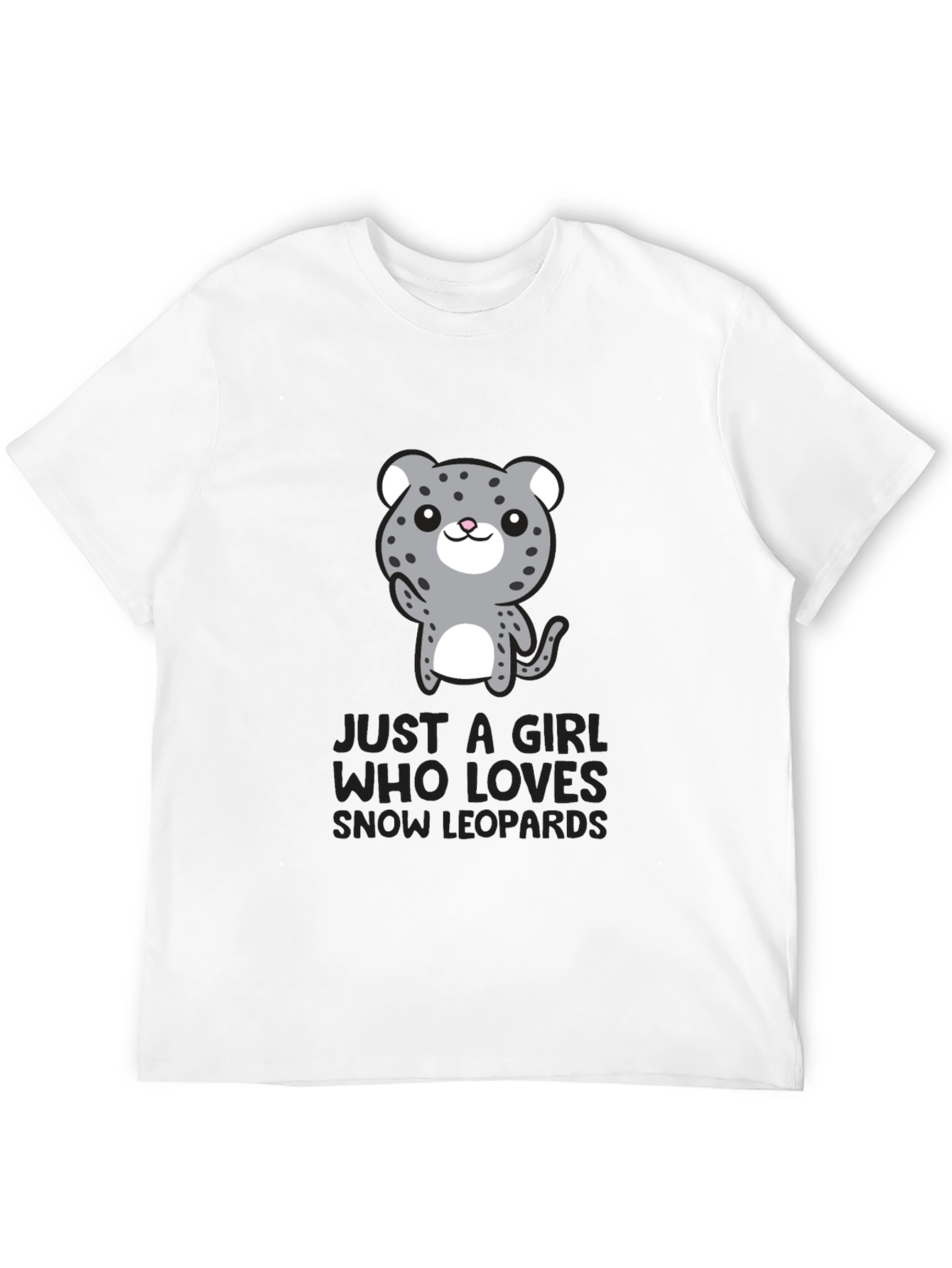 Black Girl Who Loves Snow Leopards Black T-Shirt view 12